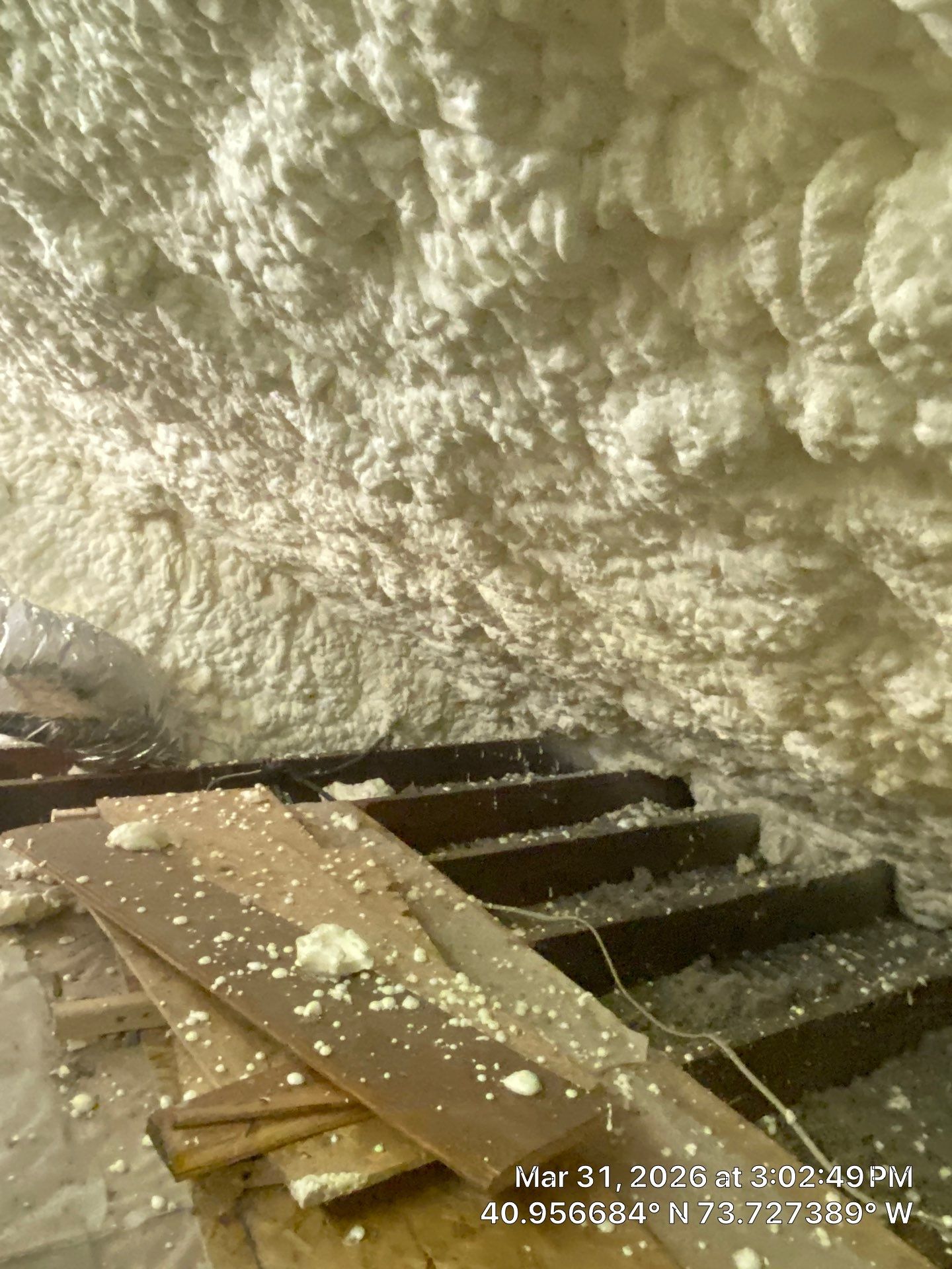 Attic Insulation using open cell spray foam by NYS Foam & Energy