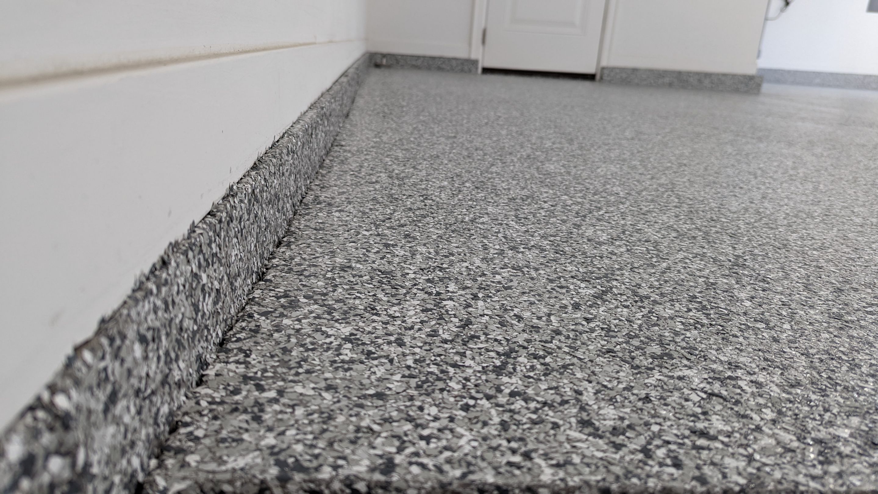 Garage Transformation using Slate Stone by Croc Coatings, LLC