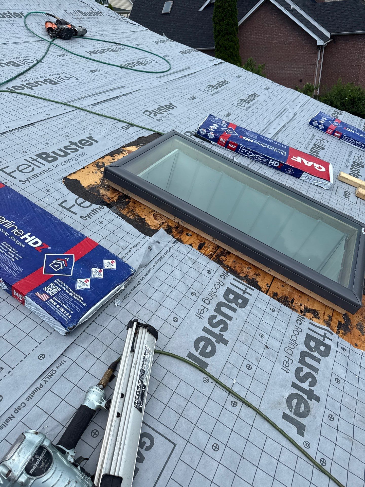 Residential Roofing Installation using GAF Timberline HDZ, Oyster Gray by Rainstoppers Roofing