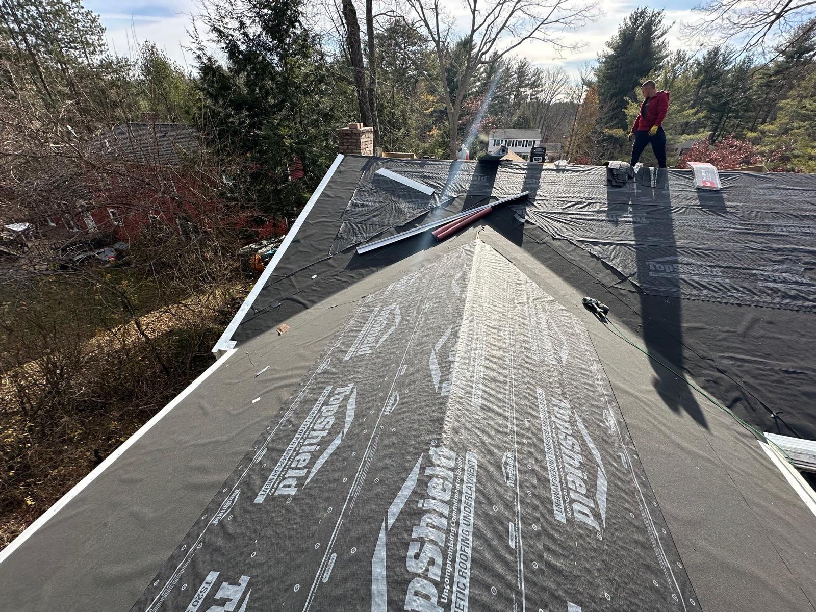 GAF Charcoal Roof Replacement with Vent Leak Repairs, PVC Fascia & Leaf Guard Gutters by Sensible Home Solutions