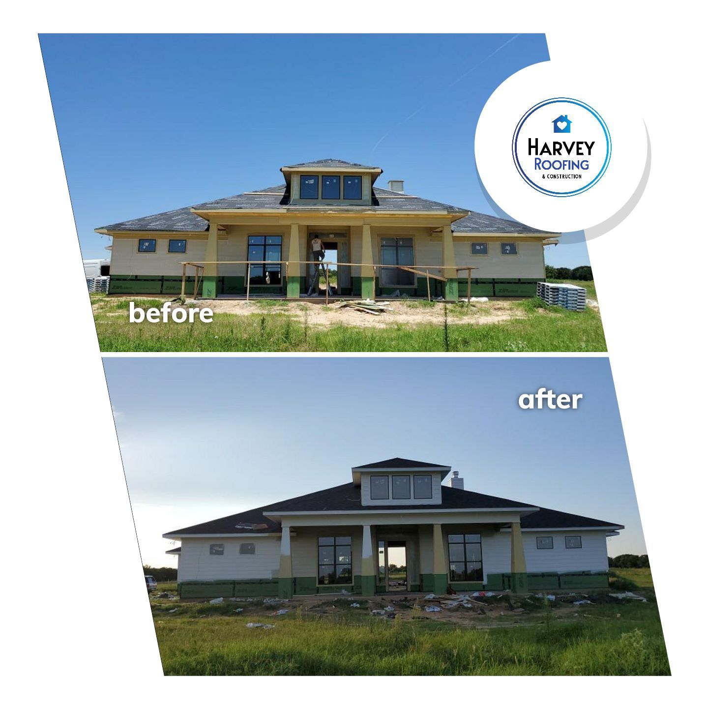 Residential Roofing Installation  by Harvey Roofing & Construction