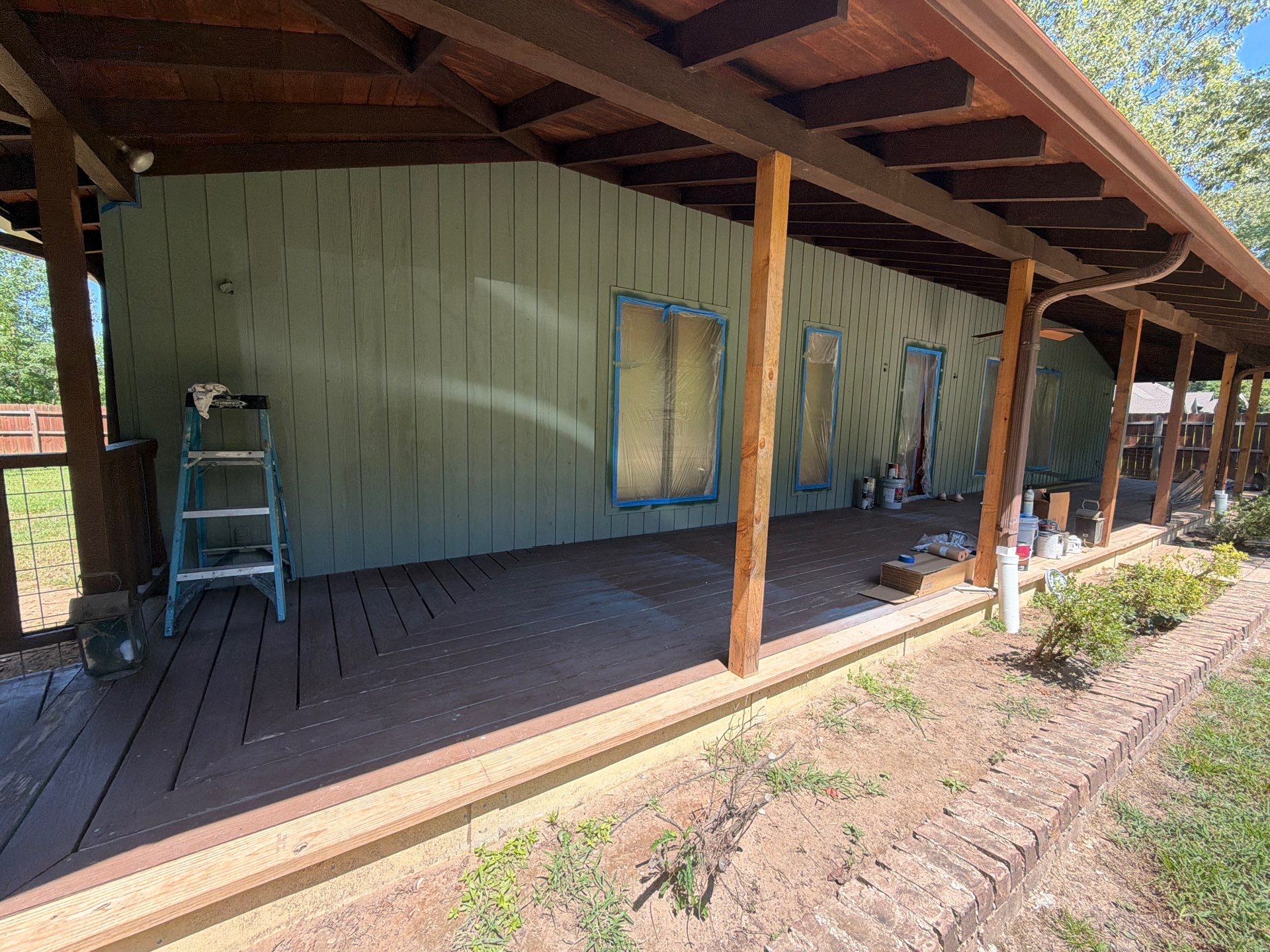 Careful Stain Work & Fresh Color on Unique Property Tyler, TX by Quality Coats Painting
