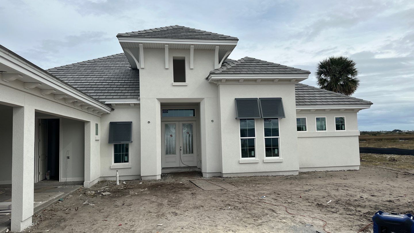 Bahama Shutters in Basalt Grey by Smart Guard Shutters