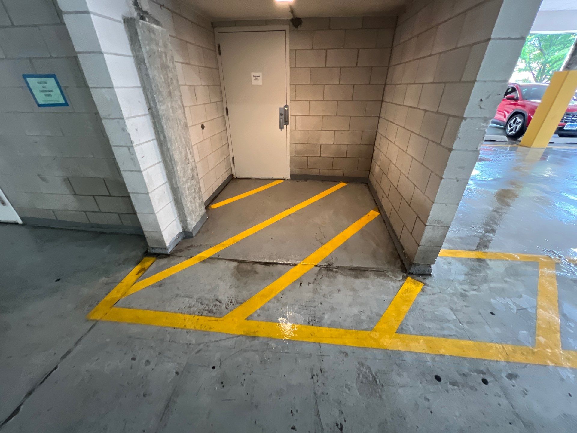 Parking garage using Hot water by Northern Power Washing LLC.