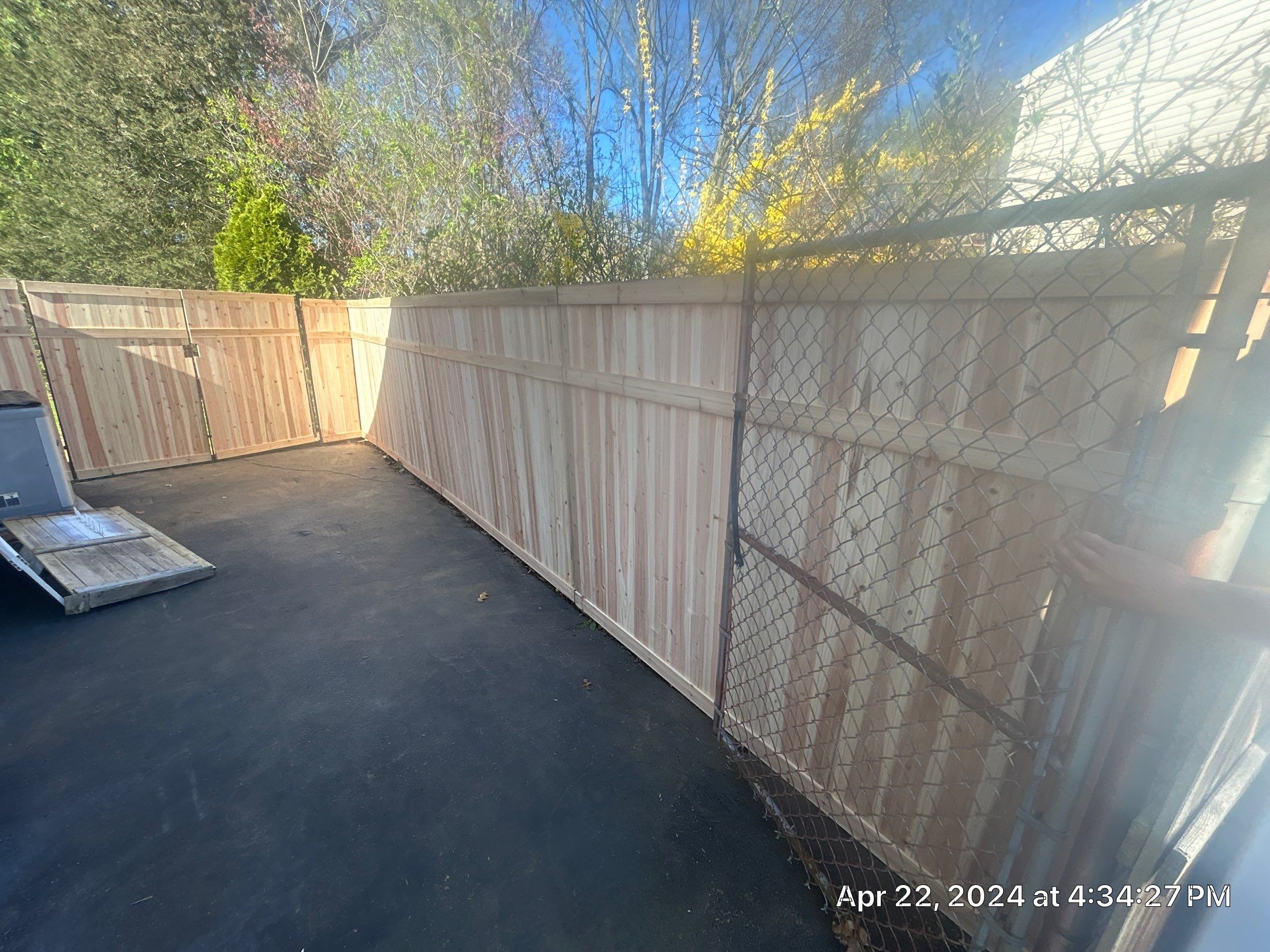 Fence Installation using Privacy Vinyl Fence by A Plus Exterior