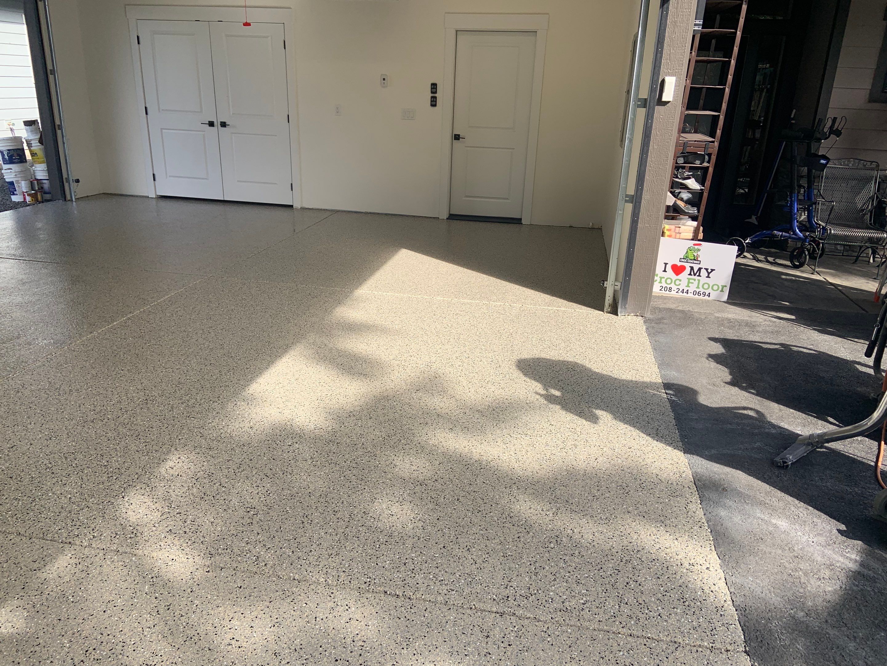 Garage Transformation using Mediterranean Colorway by Croc Coatings, LLC