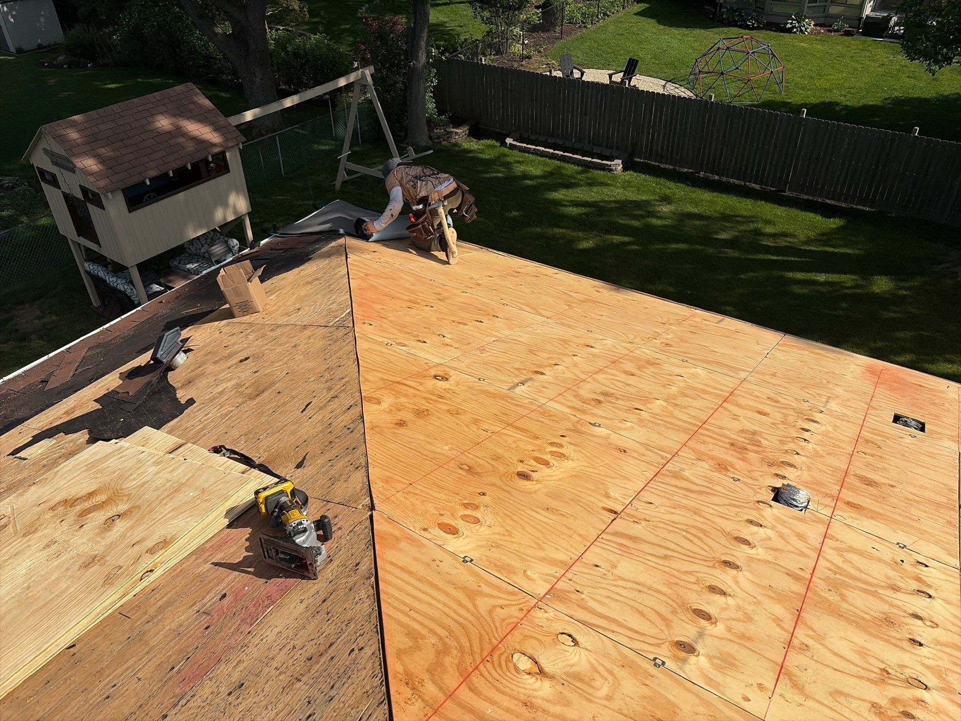Full Residential Roof Replacement and Decking Repair in Wheaton by Pro Home Services Inc