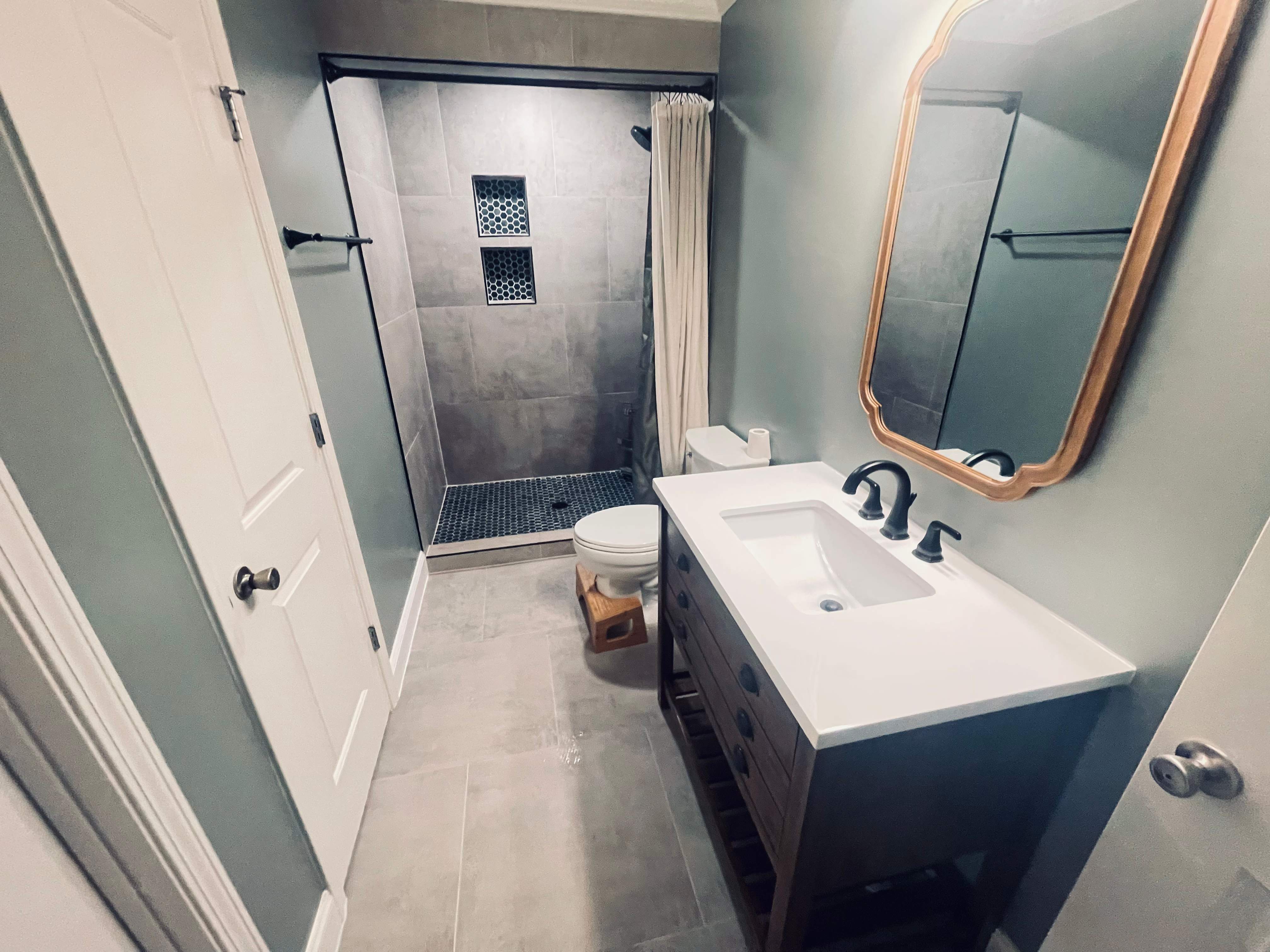 Basement bathroom remodel by Prudencio