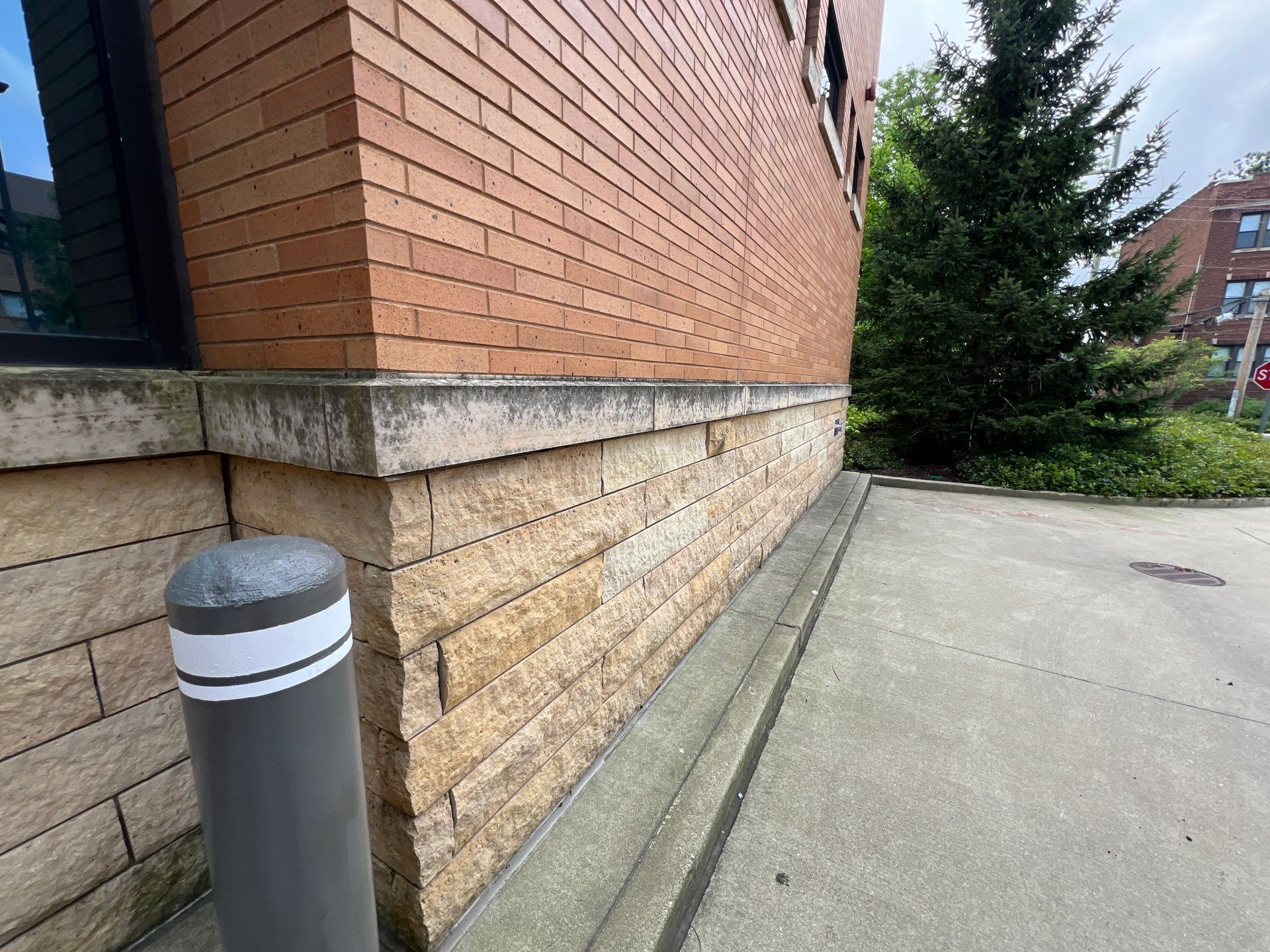 natural stone using Algaecide, soft wash soap by Northern Power Washing LLC.