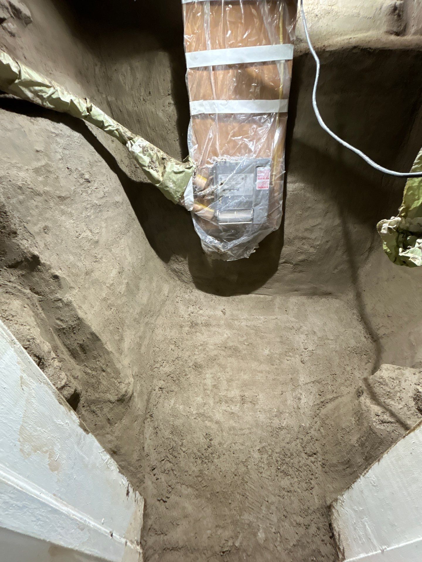 Parge Coating Drew's Stone Foundation by Waterproofing Northeast