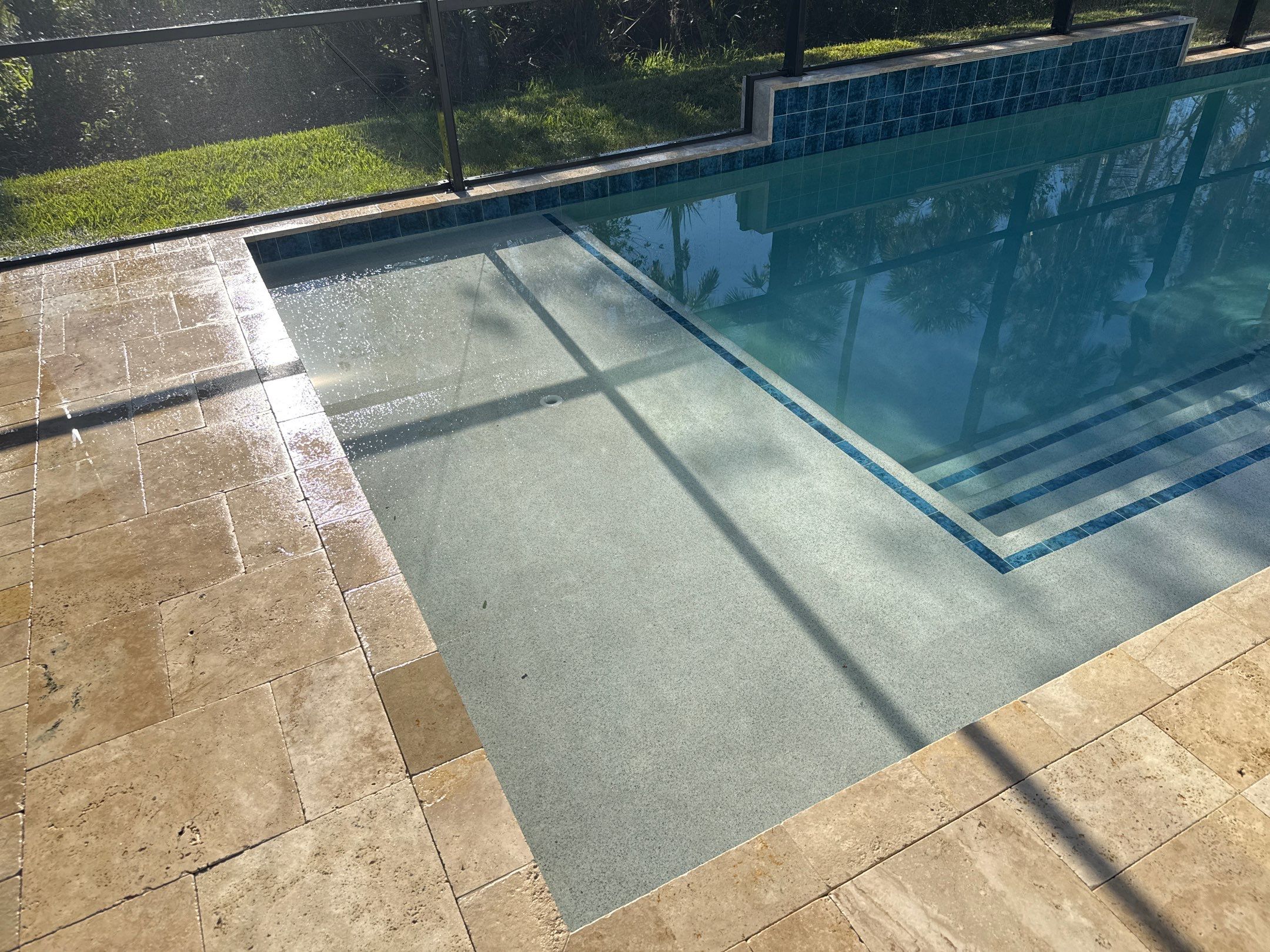 Paver Pool Deck Cleaning & Pool Cage Cleaning in Trevesta – Palmetto, FL by Sunshine AquaWash