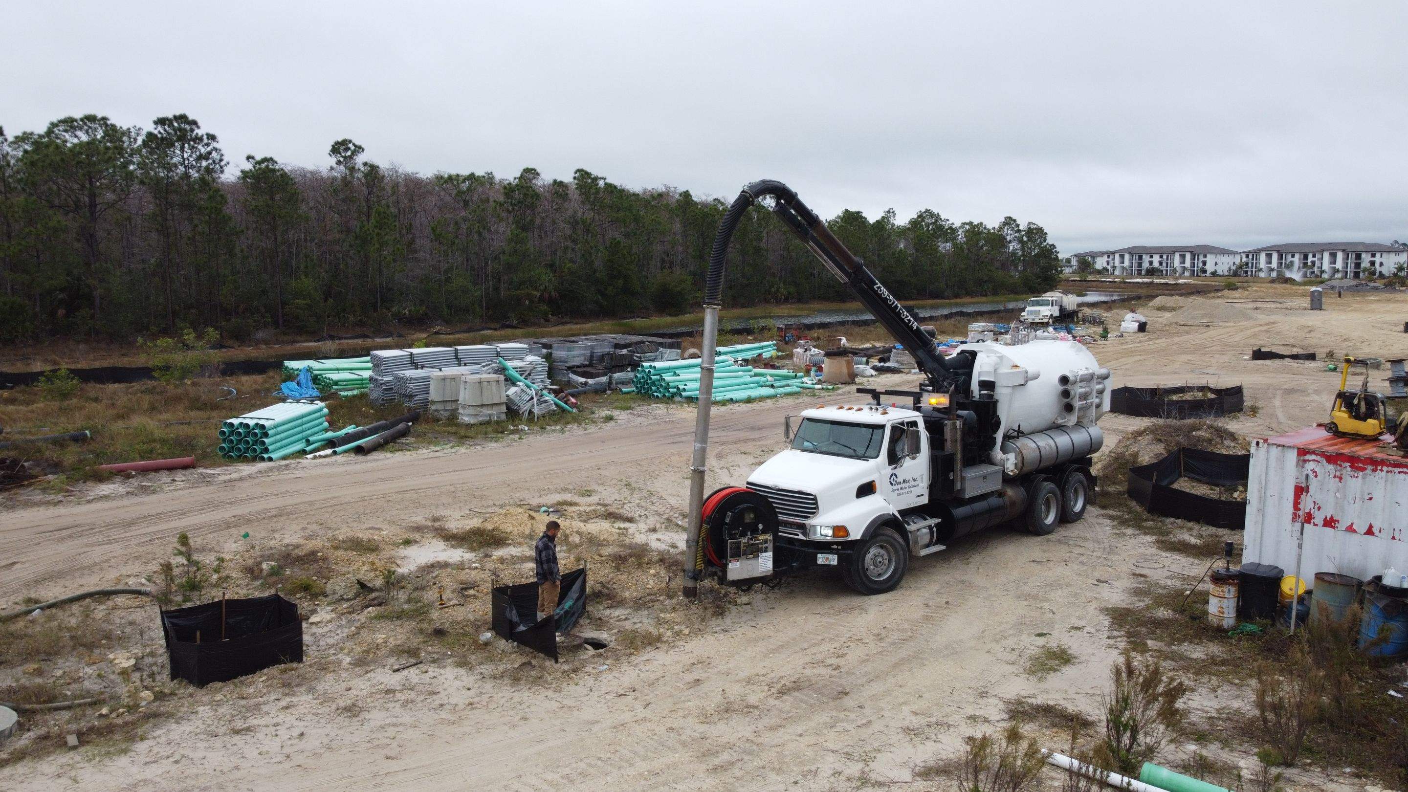 New Residential Construction Community Sewer System Cleaning by APS Power & Water