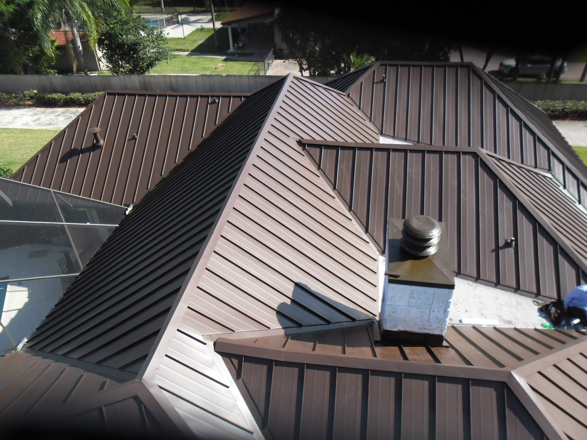 Metal Roof - Galvalume - Mansard Brown by Istueta Roofing