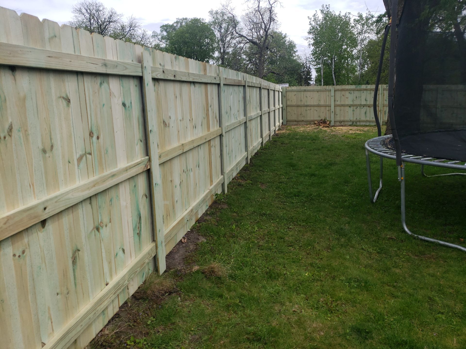 Pressure-Treated Wood Privacy Fence Installation in Waterloo by Perfect Picket Fence and Stain