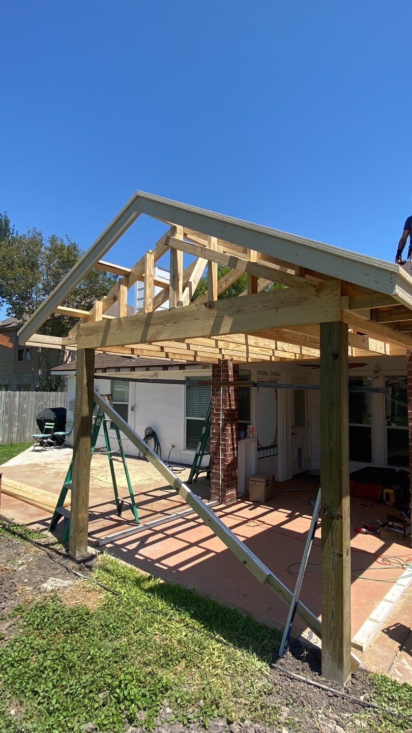 Back Yard Shade by Bayfront Roofing and Construction