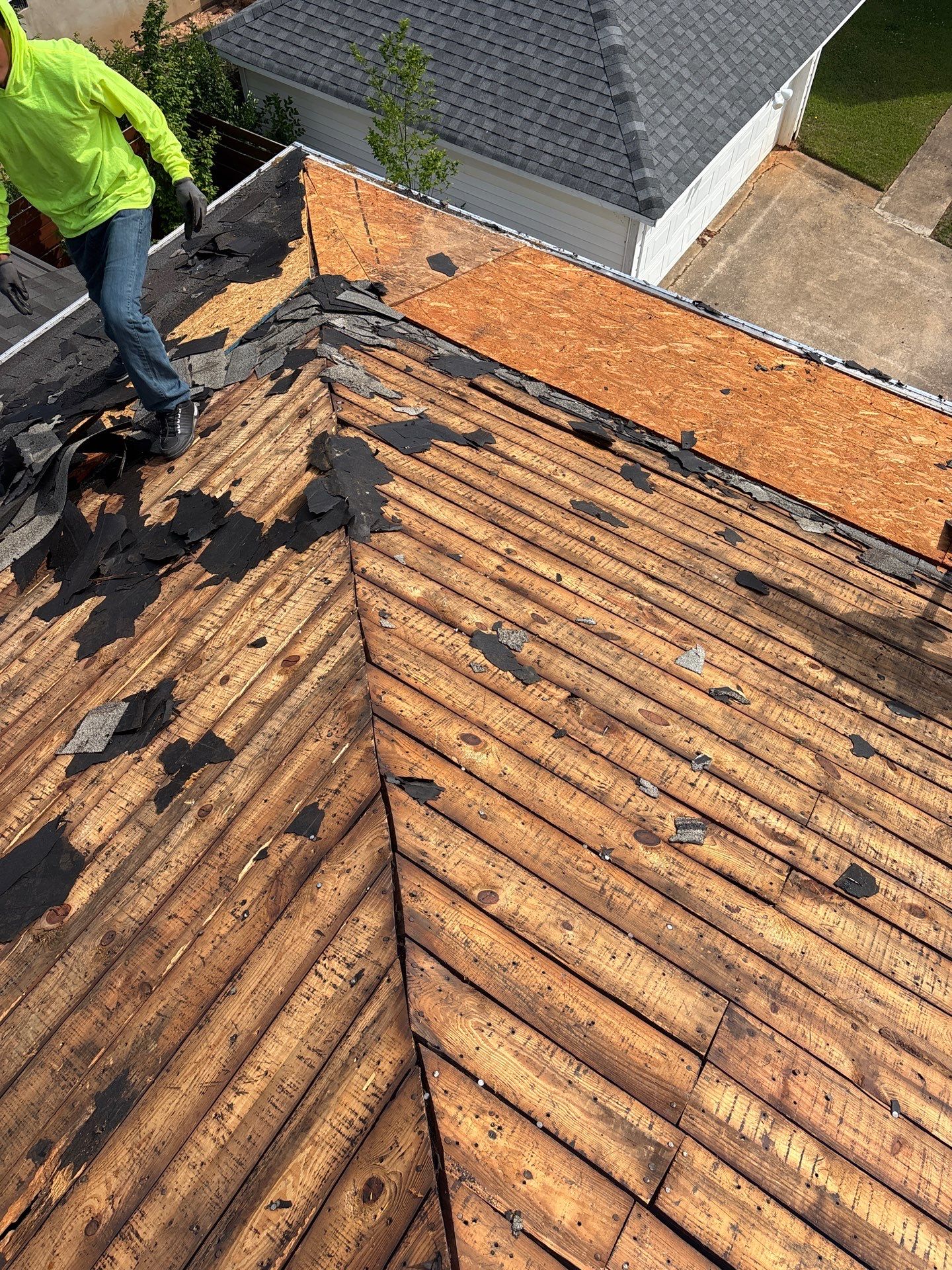 Residential Architectural Shingle Roof Installation and Decking Repair in Greenville by Roofers LLC