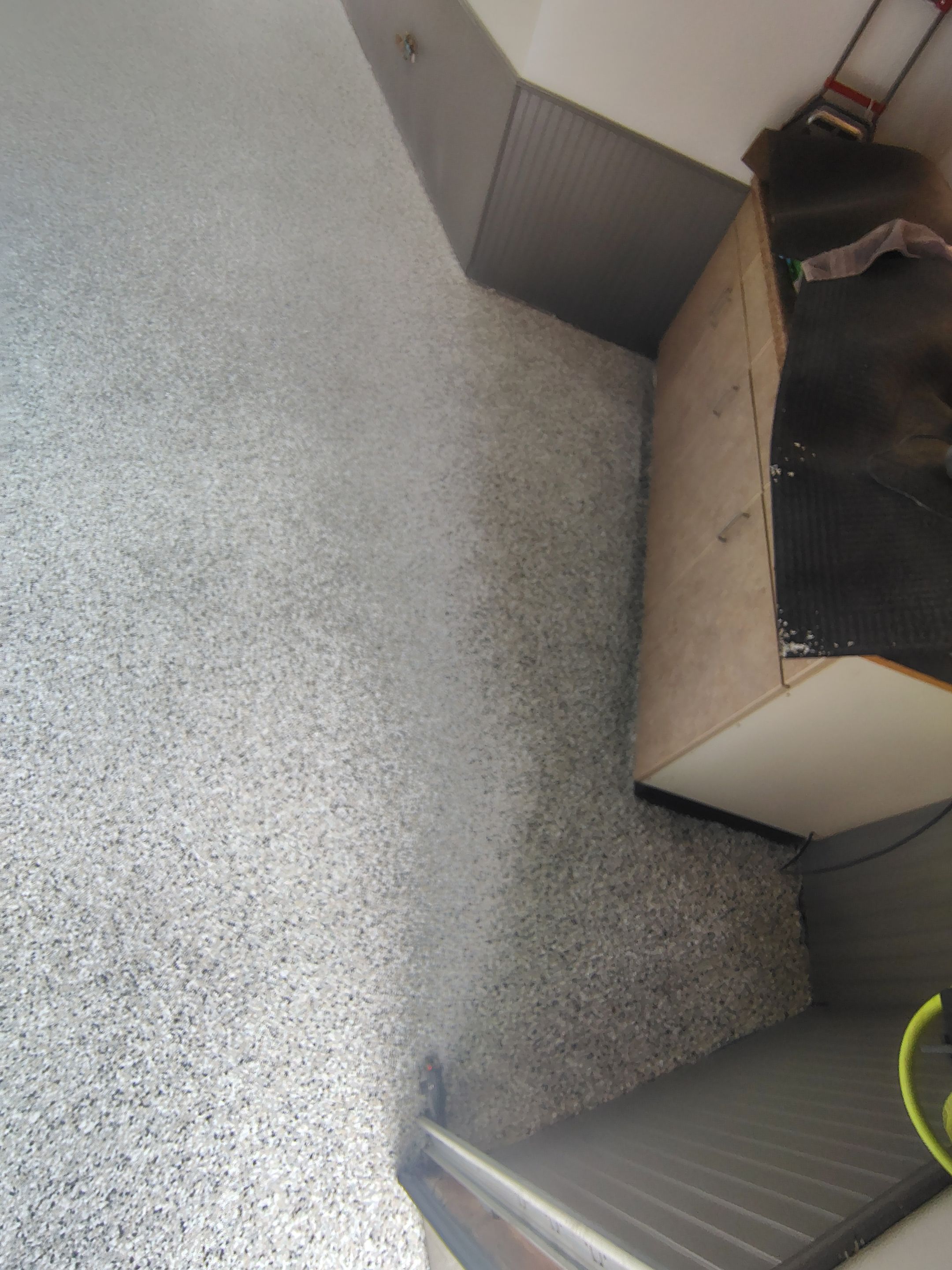 Multi-Fleck Epoxy Garage Floor Coating in Dell Rapids by Select Painting, Coatings & Garage Cabinets