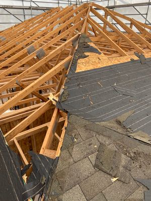 Roof tear-off and interior strip-out