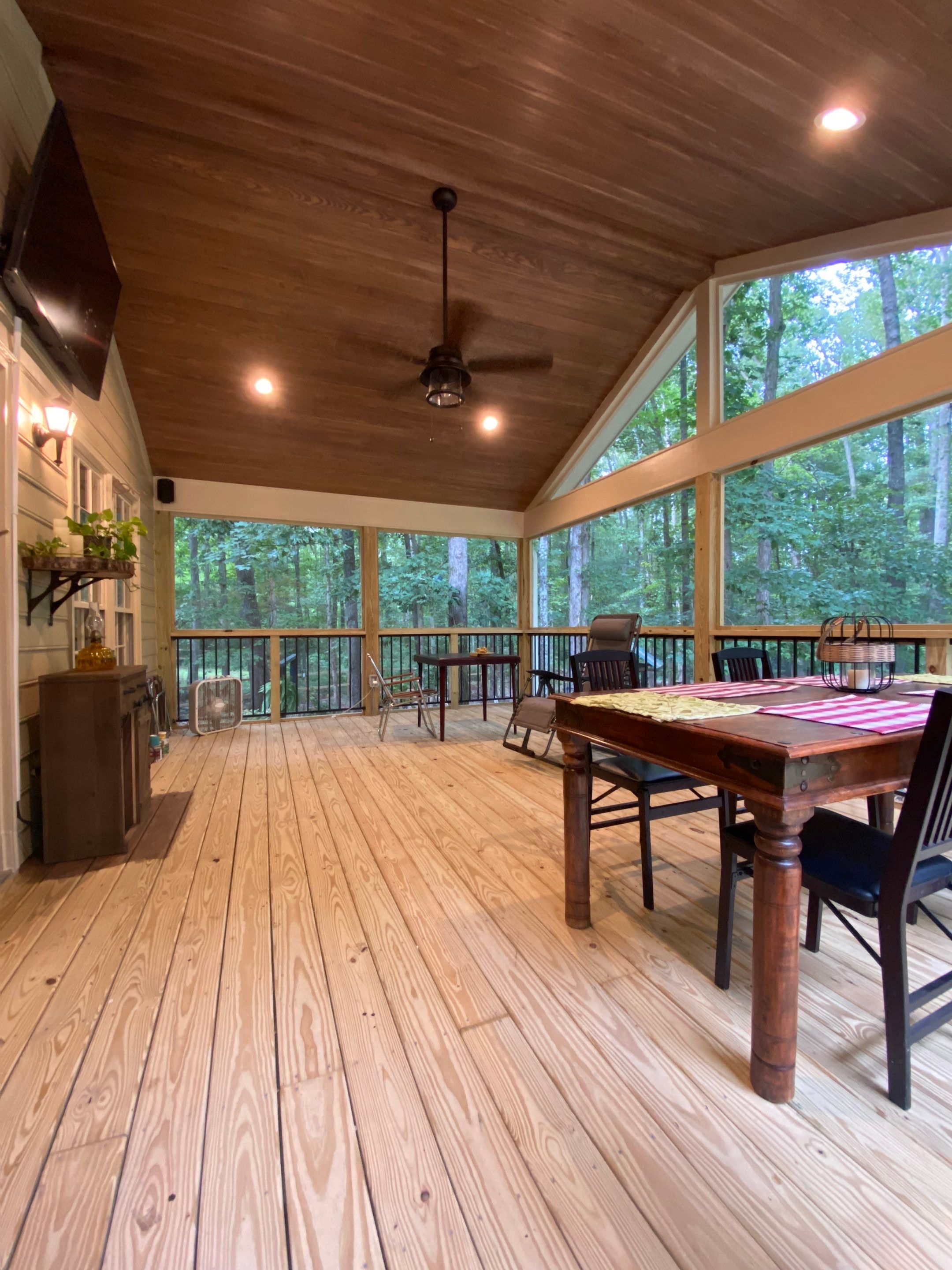 Custom Elevated Wood Deck and Screened Porch in Marietta by Swift Home Renovations