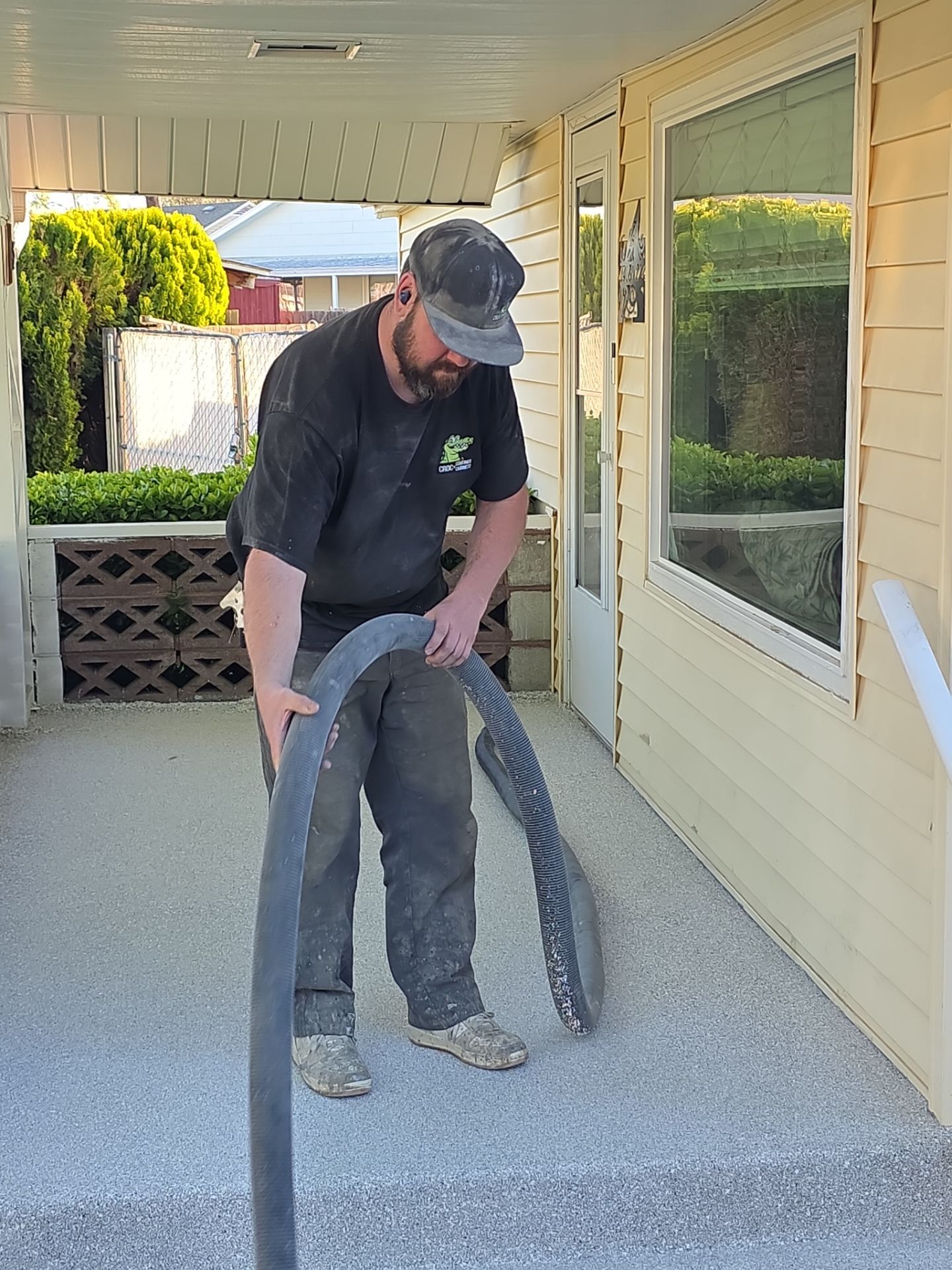 Limestone Hybrid Concrete Porch and Step Transformation in Richland by Croc Coatings, LLC