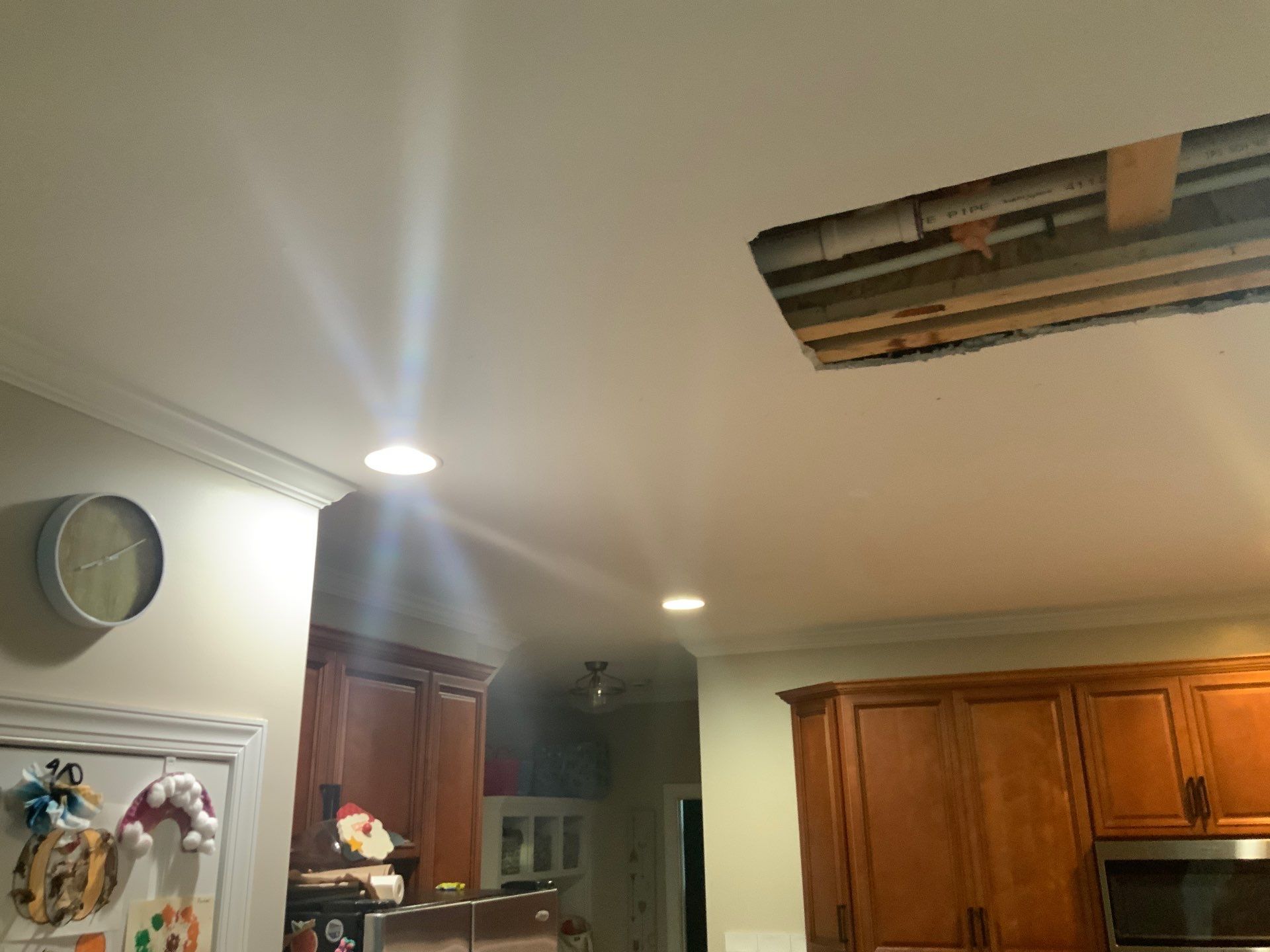 Drywall damage repair and repaint by GonzalezPainters & Contractors Inc 