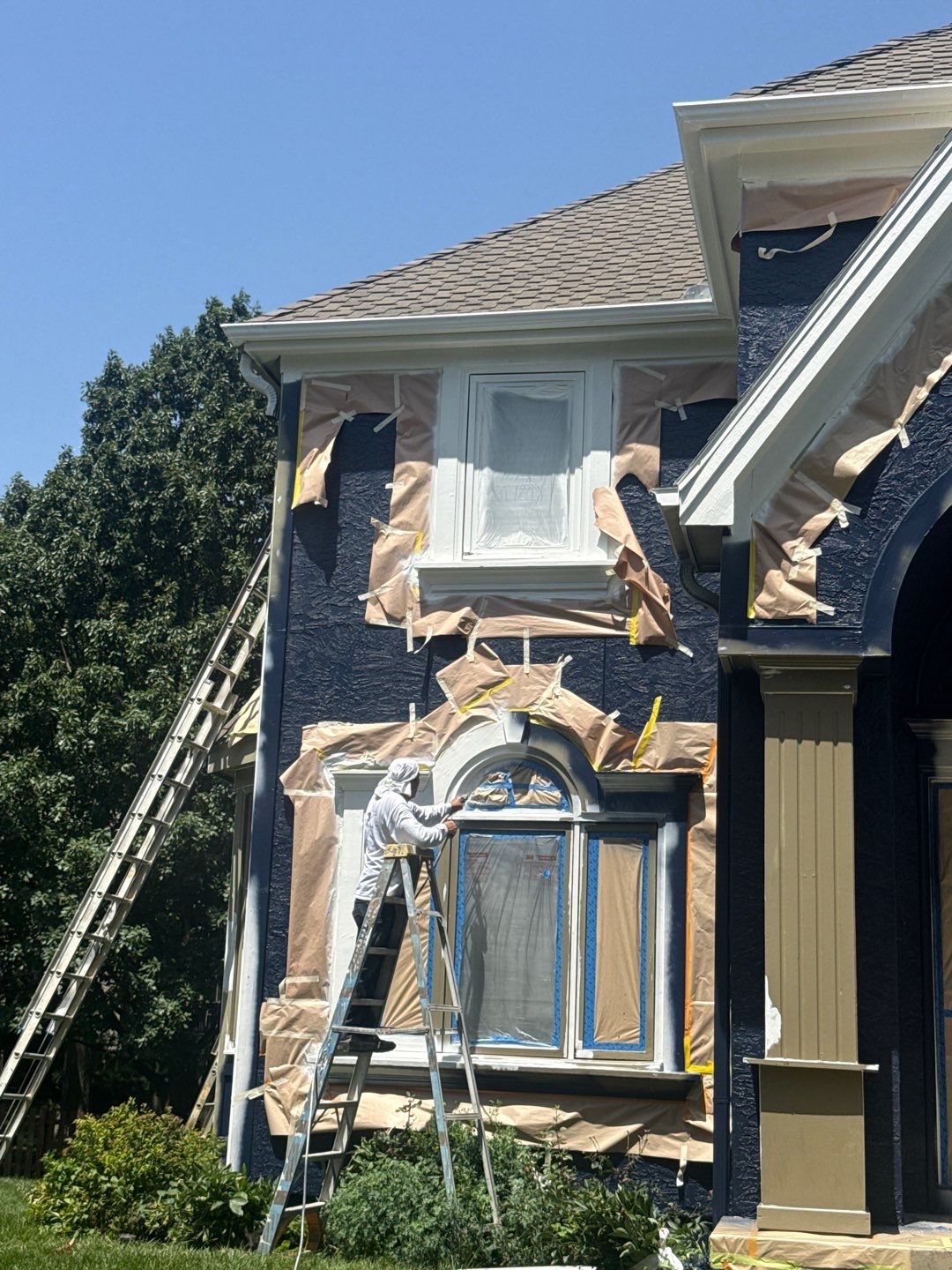 Exterior Painting and Extensive Wood Rot Repair in Overland Park by Cougar Painting