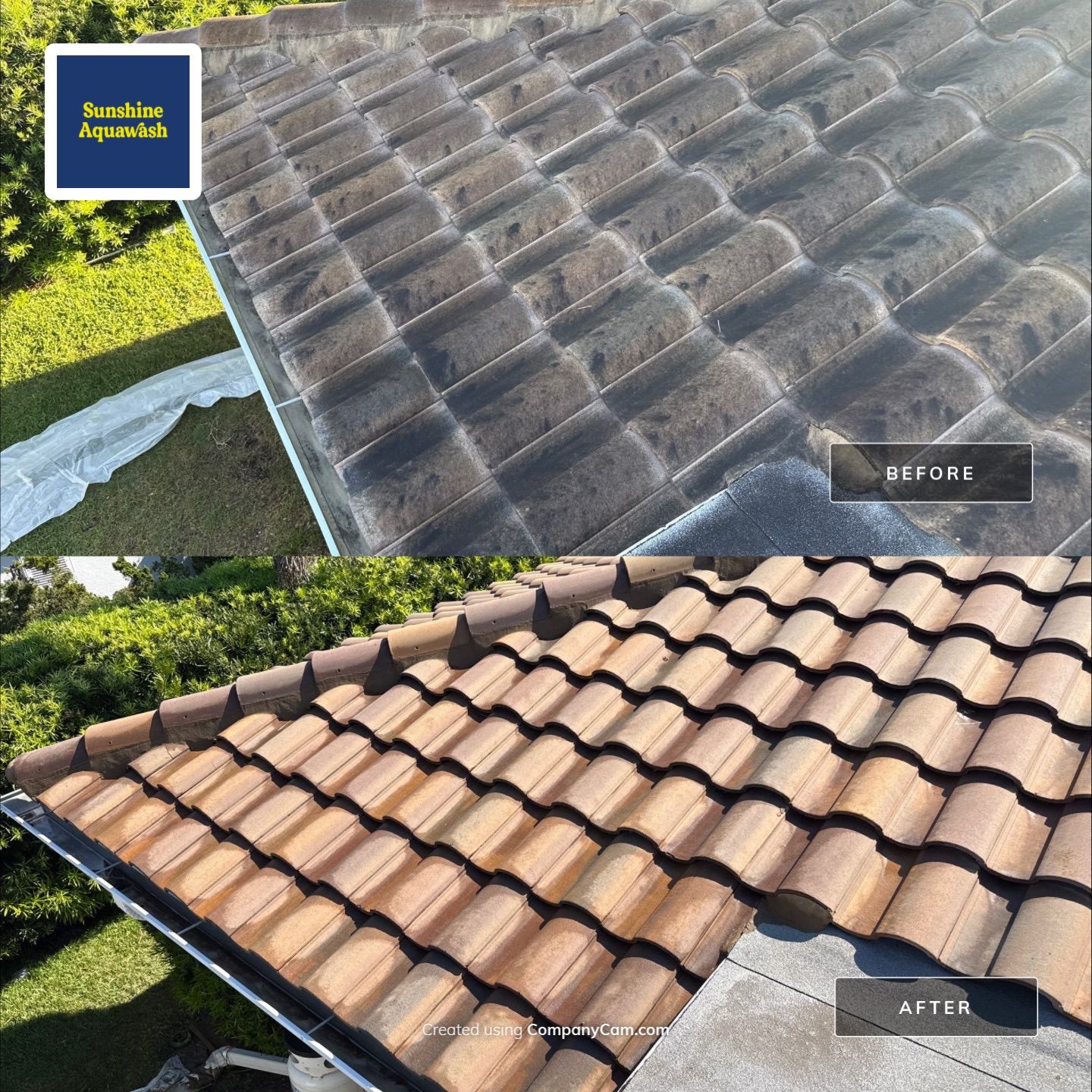 Concrete Tile Roof Cleaning in Village Green – Bradenton, FL | No Walking on Tiles! by Sunshine AquaWash