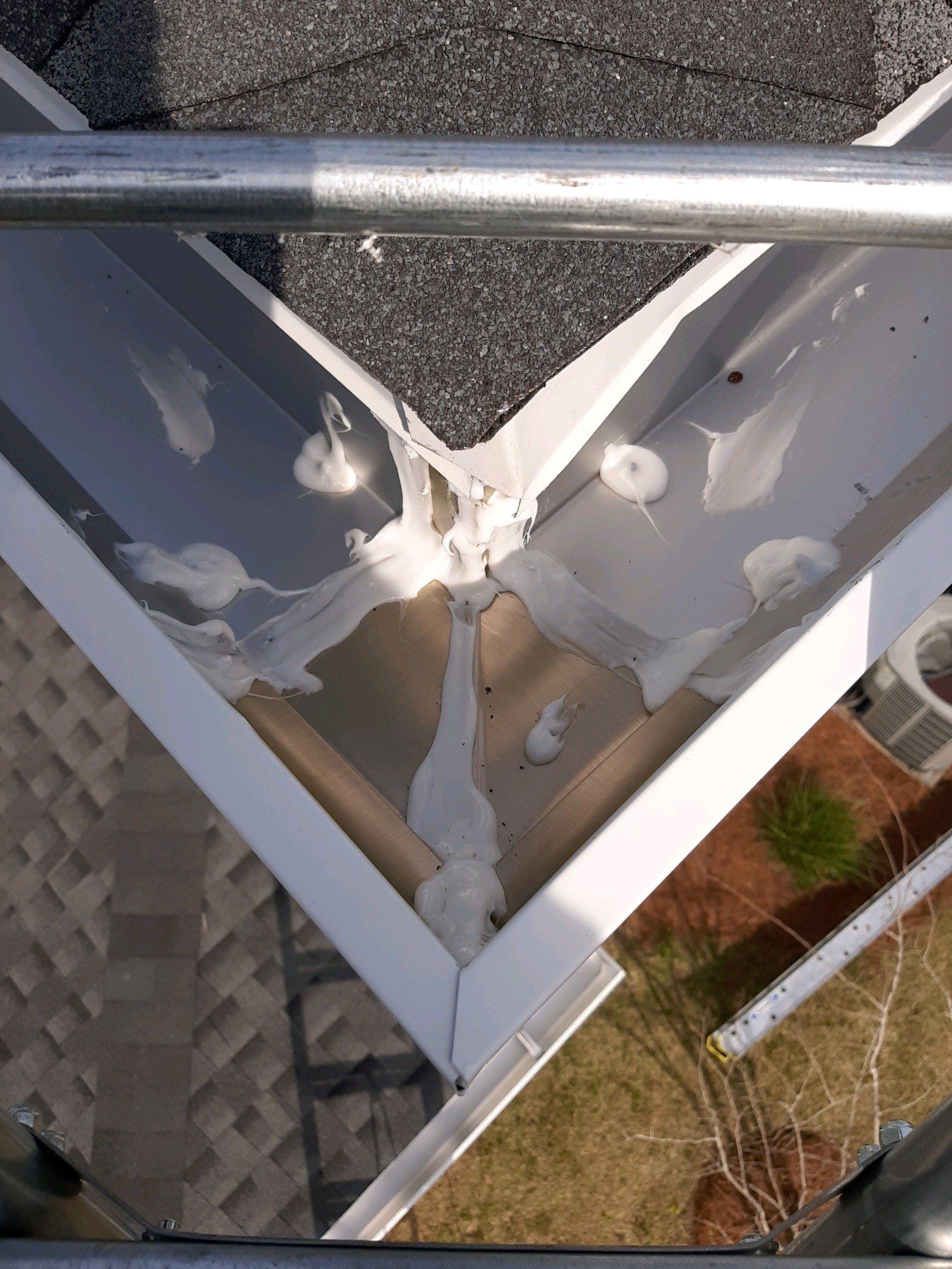 Gutter Installation Using White K-Style 6 Inch Seamless Gutters by Gutter Professors
