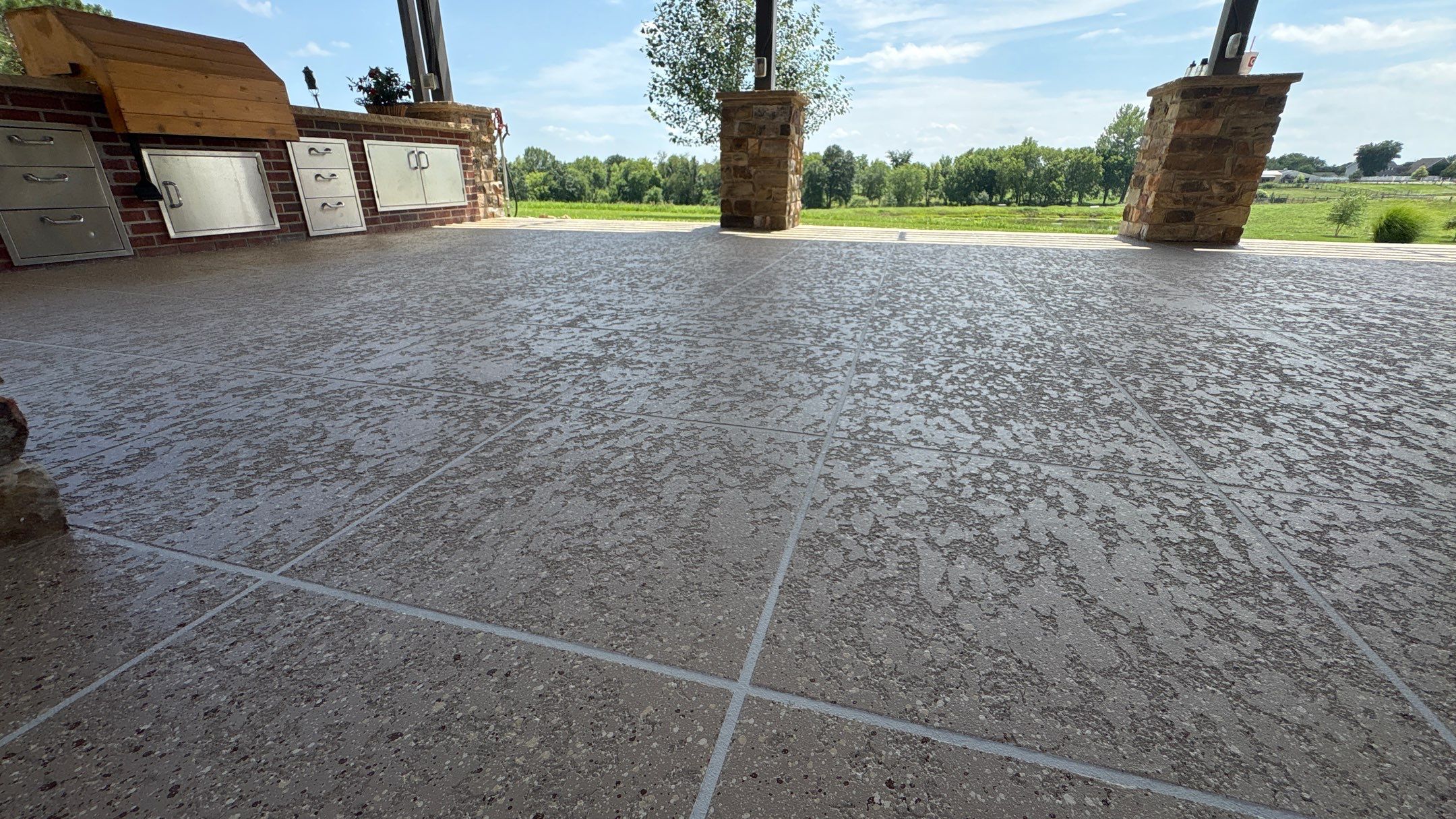 Custom Back Patio Resurface - Kearney, MO by Big Red Decorative Concrete, LLC