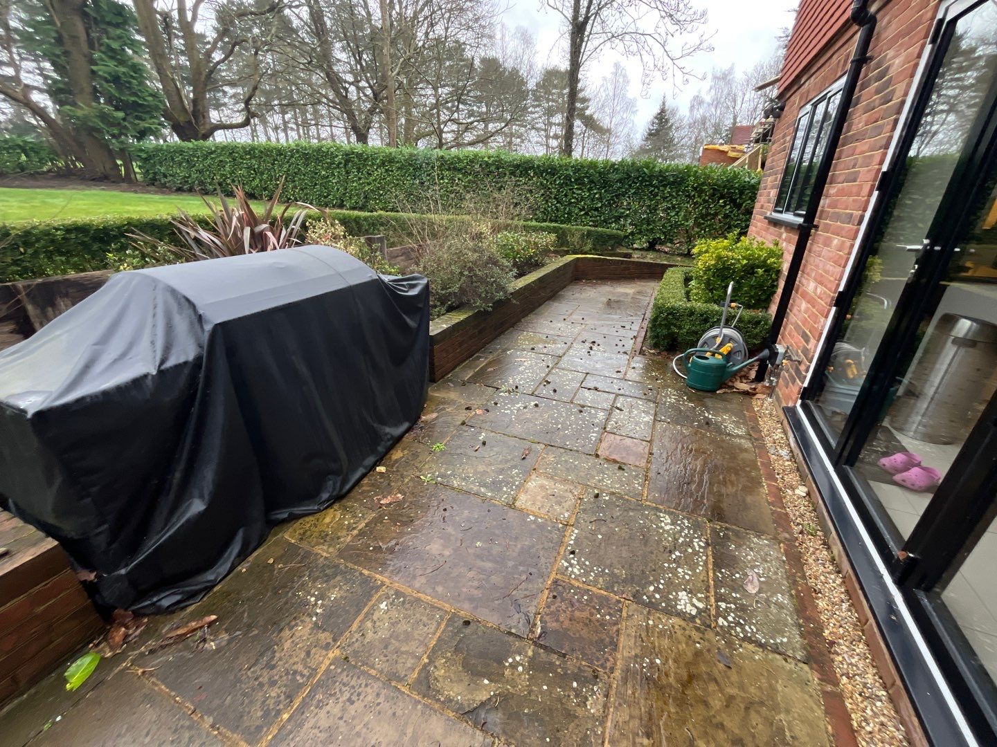 Patio Area Spring Clean using 18inch Whirlaway FSC by Ges Exterior Cleaning ltd
