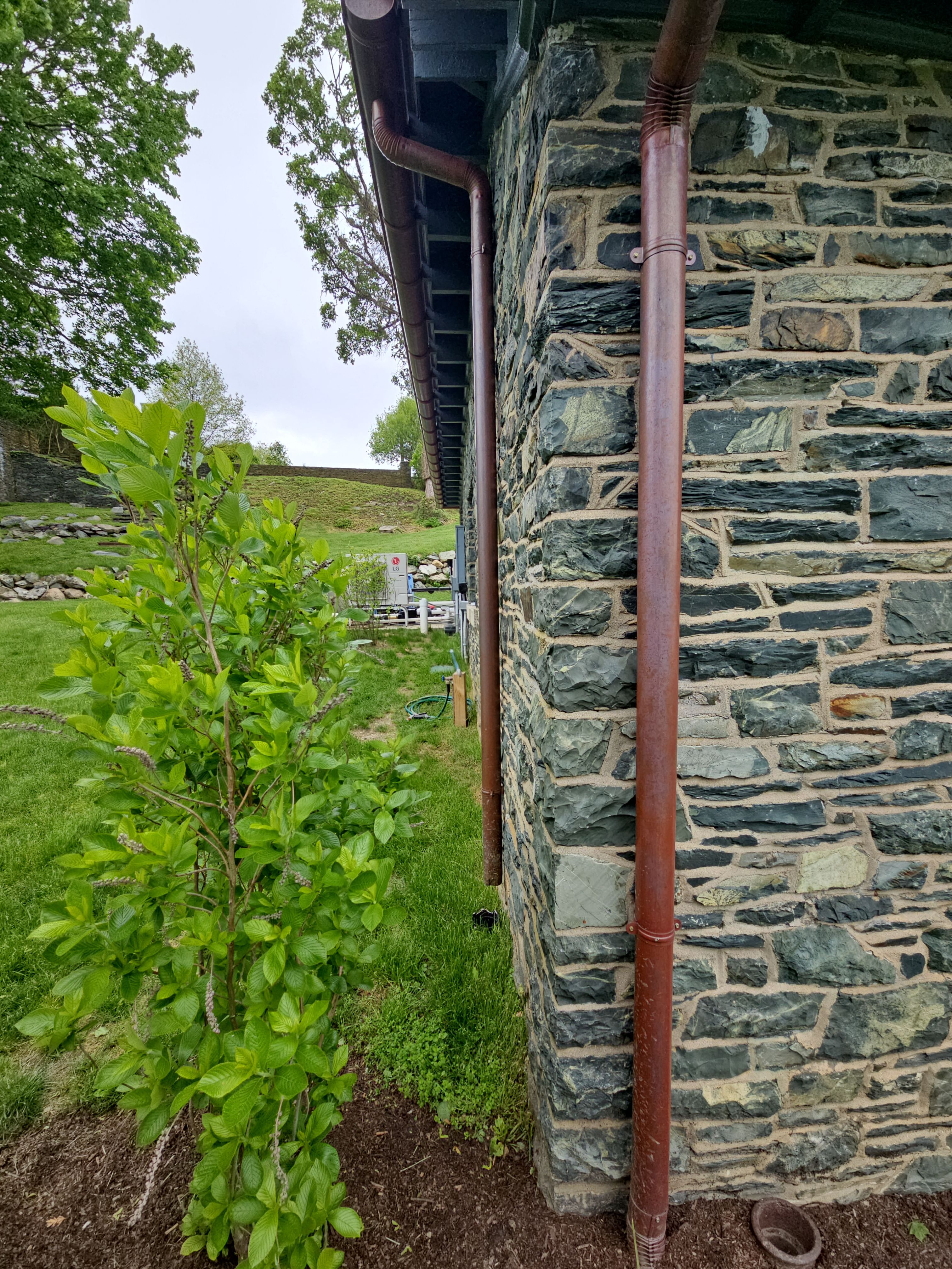 Half Round Copper Gutter Installed on Wedge Buildout in Newport, RI by Gutter Pro Enterprises