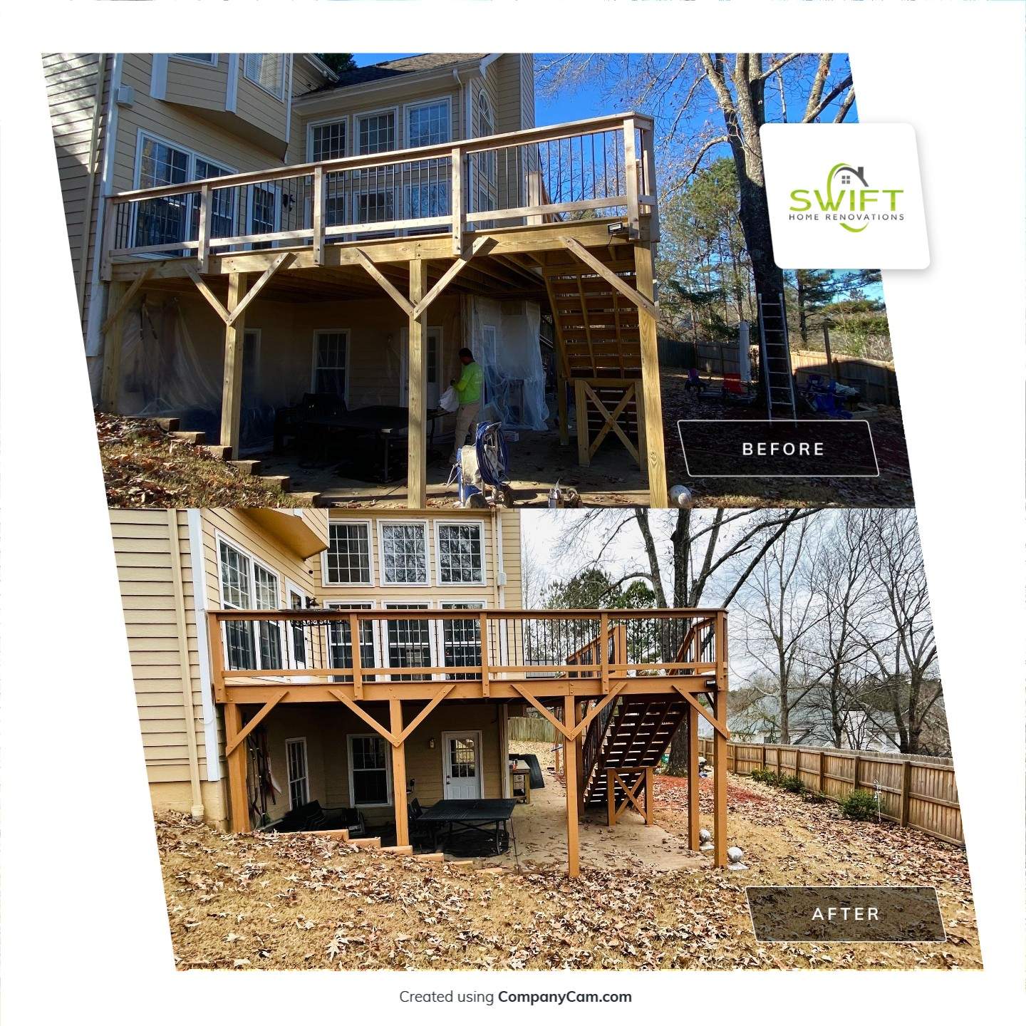 Elevated Deck Staining and Structural Sealing in Alpharetta by Swift Home Renovations