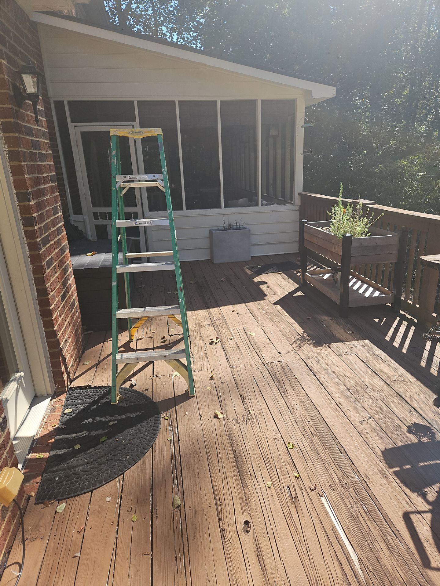 Timbertech LED Light Installation on Wood Deck Build in Marietta, GA by Nelson Exteriors 