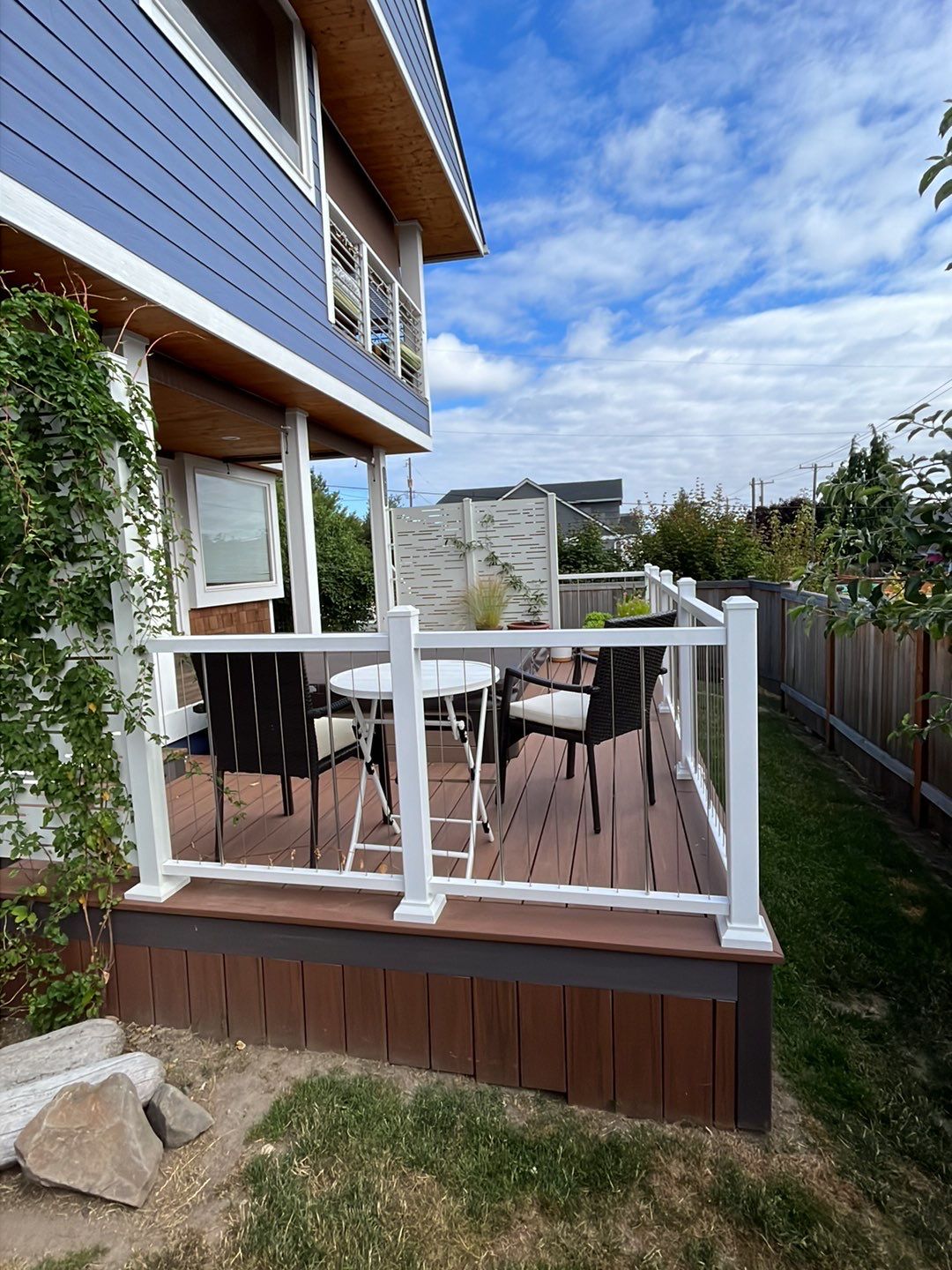 Deck Extension with Hideaway Screen by Alki deck builders 