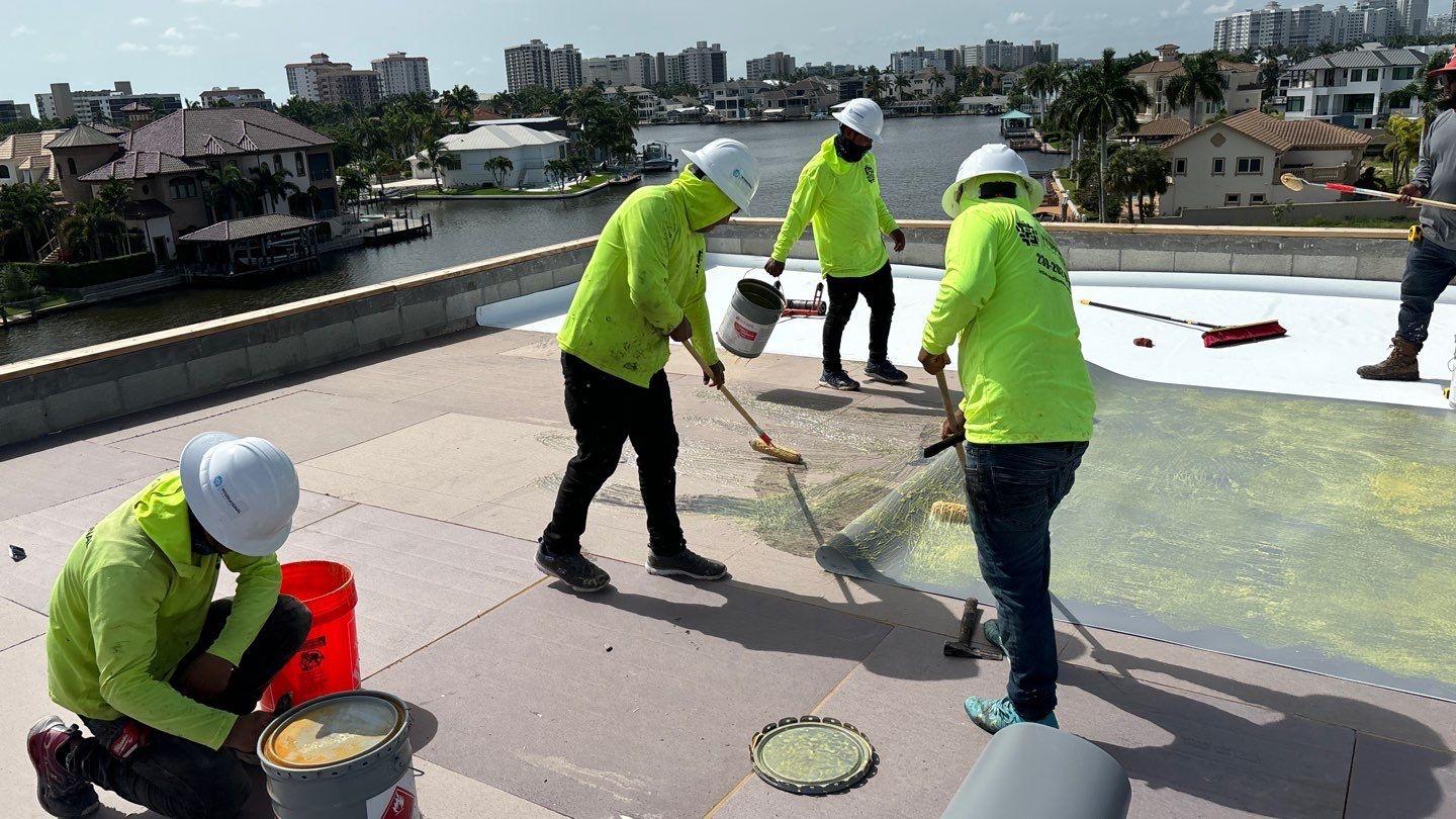 Residential Install of Flat TPO by International Roofing