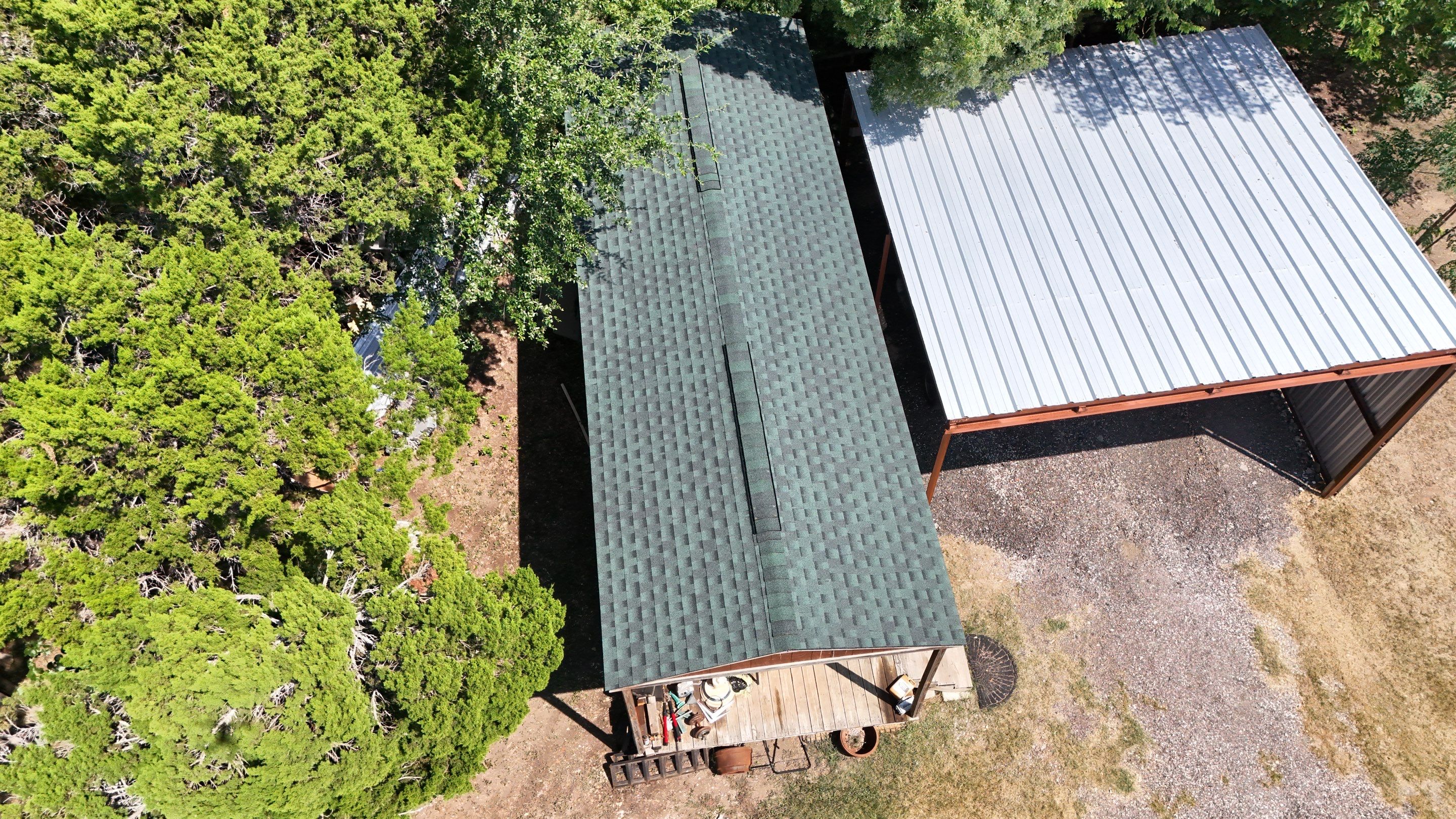 Residential Roof Replacement using GAF - HDZ - Hunter Green by Action Exteriors Austin