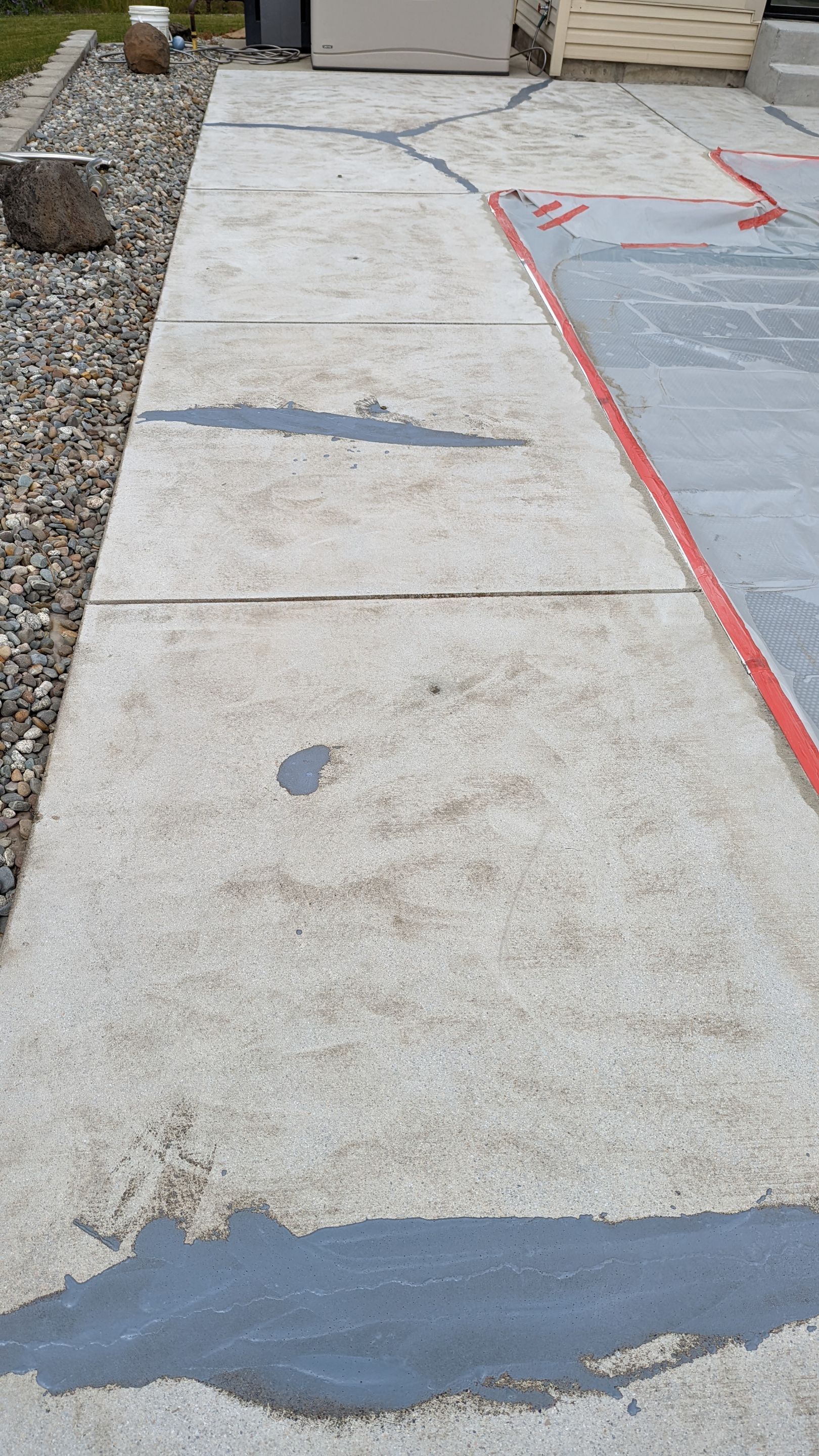 Garage Transformation using Domino for Garage and Pecan for Pool Deck by Croc Coatings, LLC