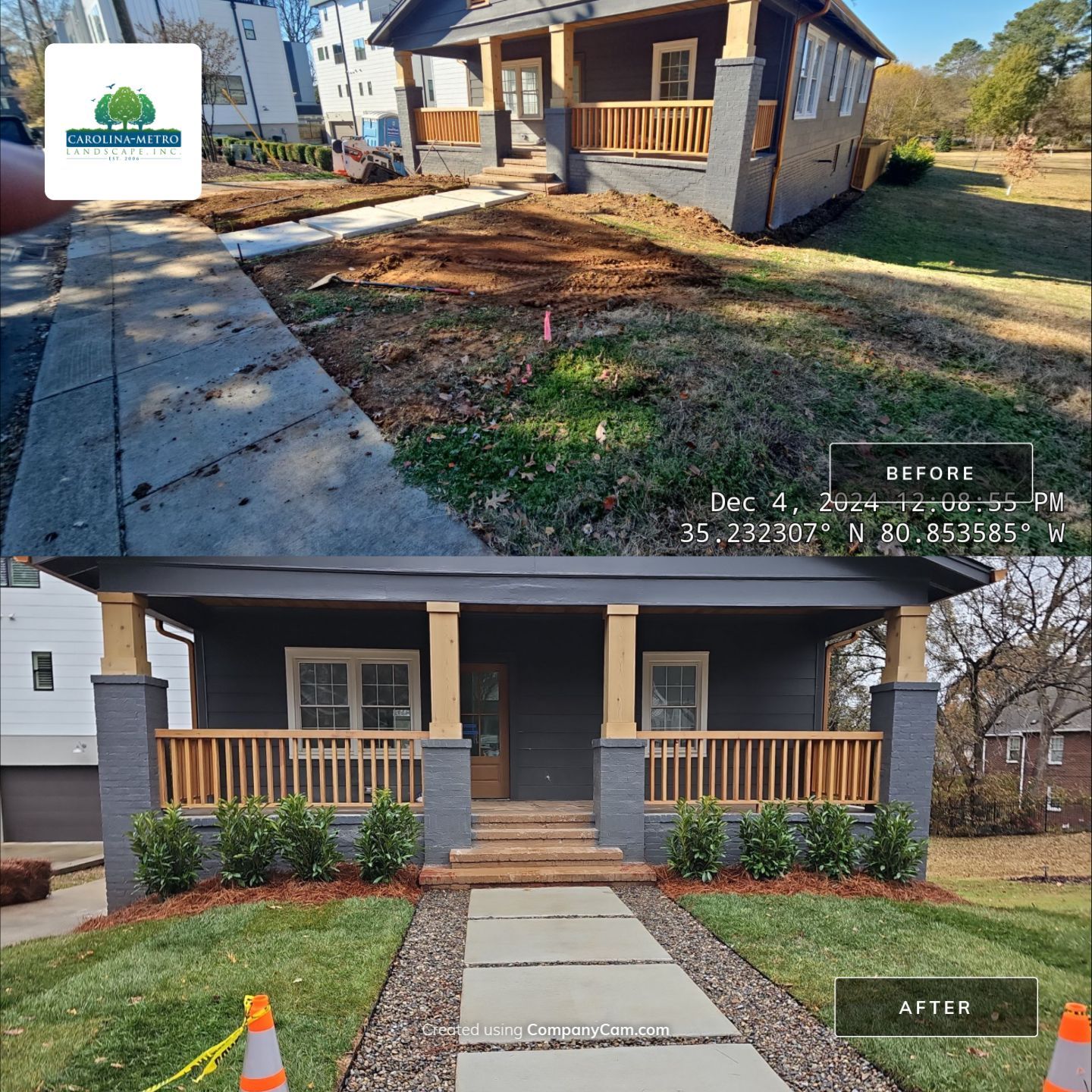 Residential Landscape Project Design/Build - (Custom Builder) by Carolina-Metro Landscape, Inc