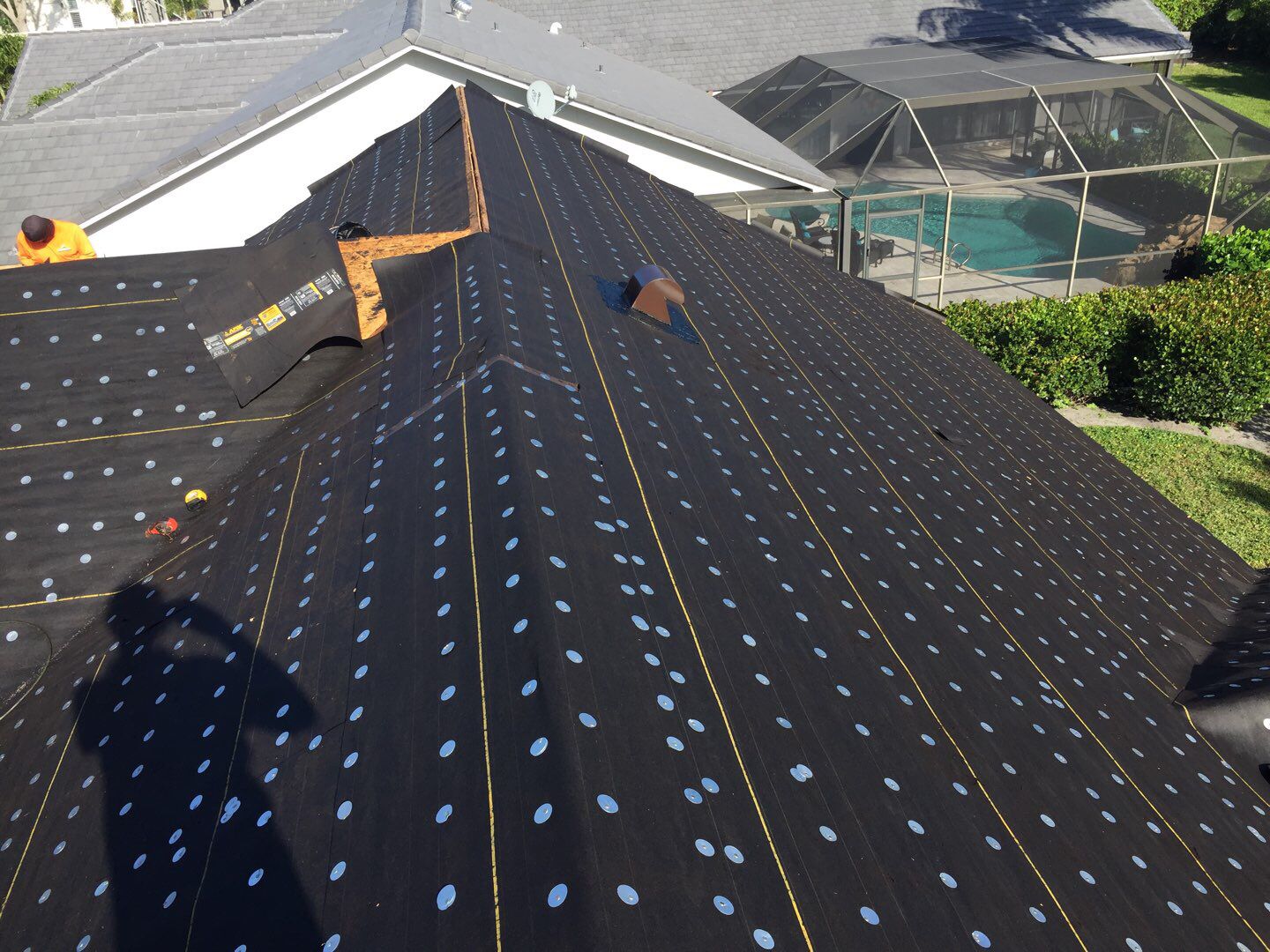 Residential Roofing Installation using 1" Nail strip metal roof by BLUES BROTHERS ROOFING