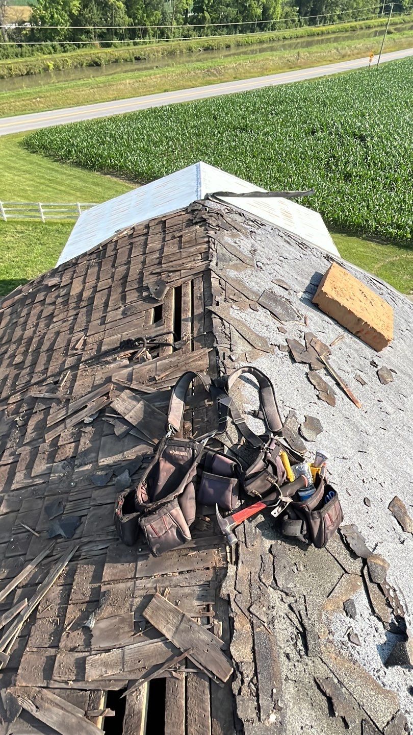 Barn Roofing Installation using GAF Timberline HDZ Charcoal by Nitro Roofing and Construction