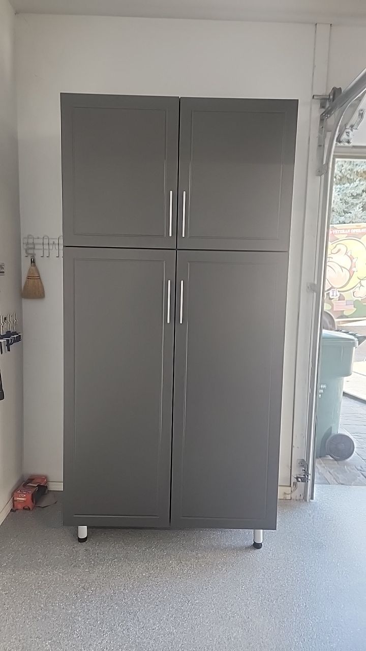 Garage Transformation using Canfield Hybrid & Grey Croc Cabinets by Croc Coatings, LLC