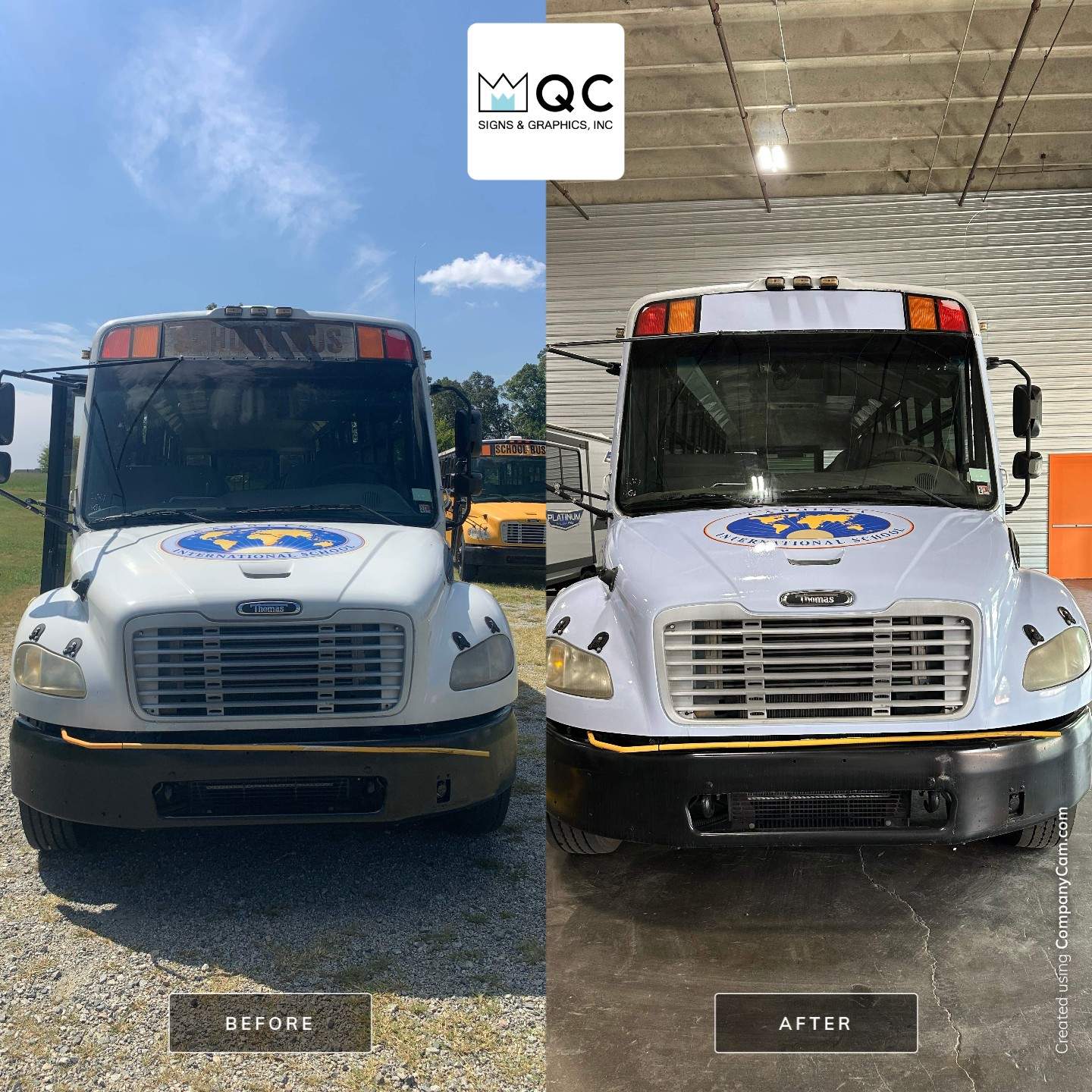 Carolina International School - Bus Vinyl Wrap by QC Signs and Graphics