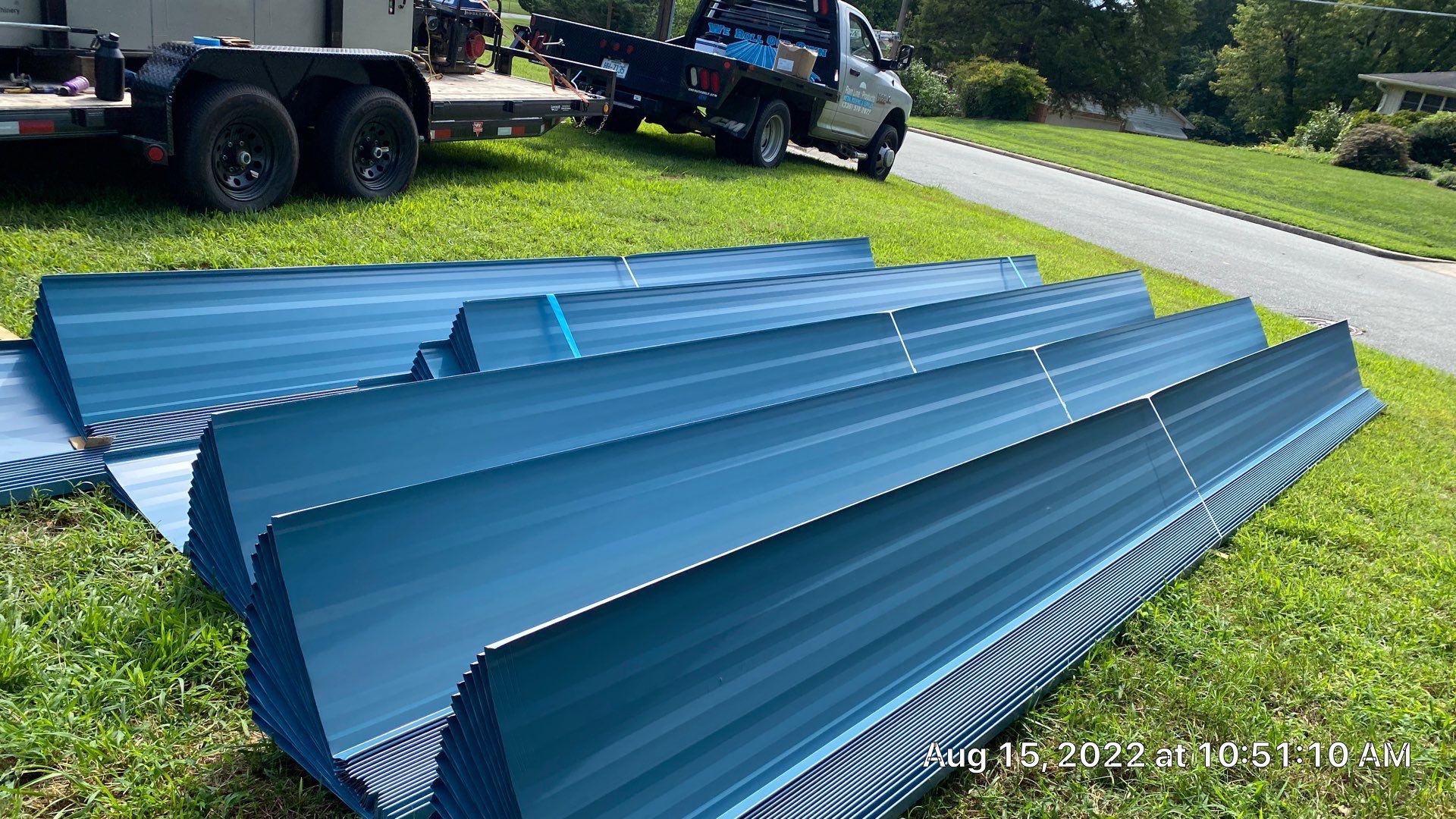 Carolina Blue Standing Seam Roof by Just In Time Roofing and Restoration