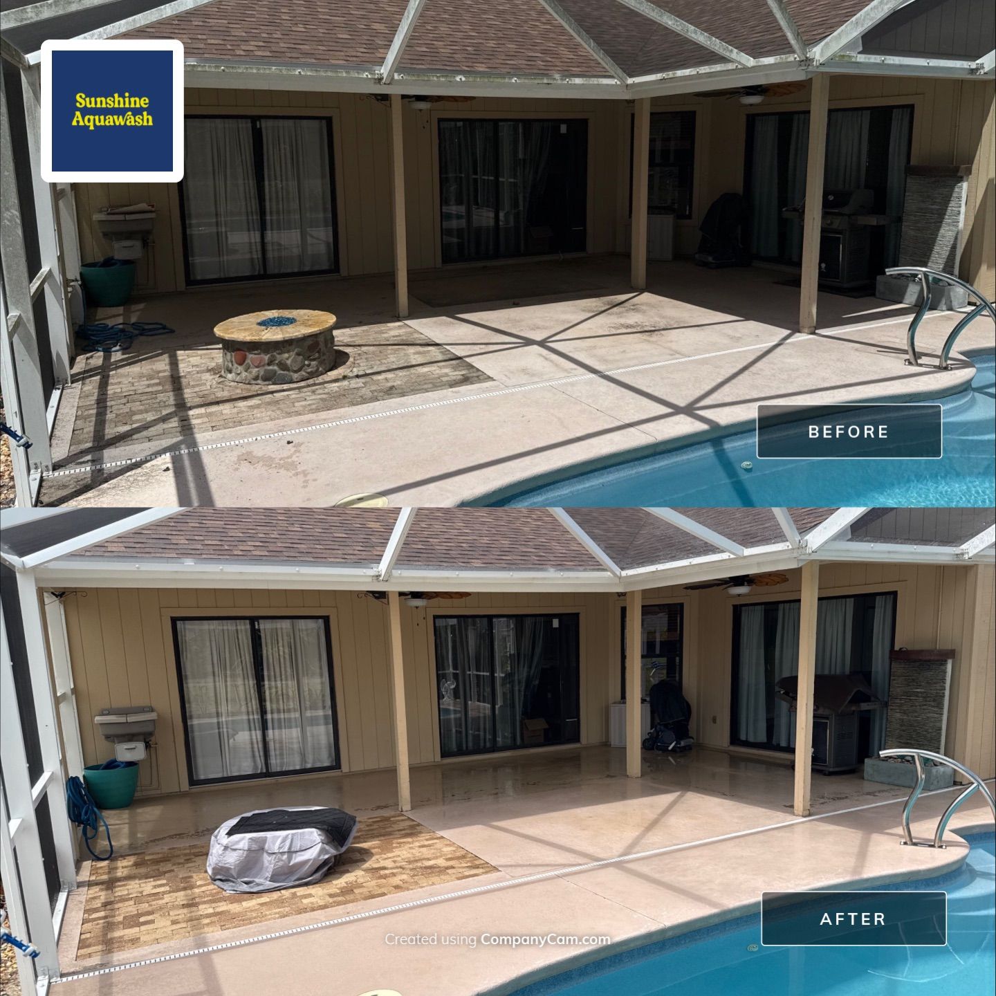 Pool Cage & Painted Pool Deck Cleaning in Sarasota, FL | Soft Wash by Sunshine AquaWash