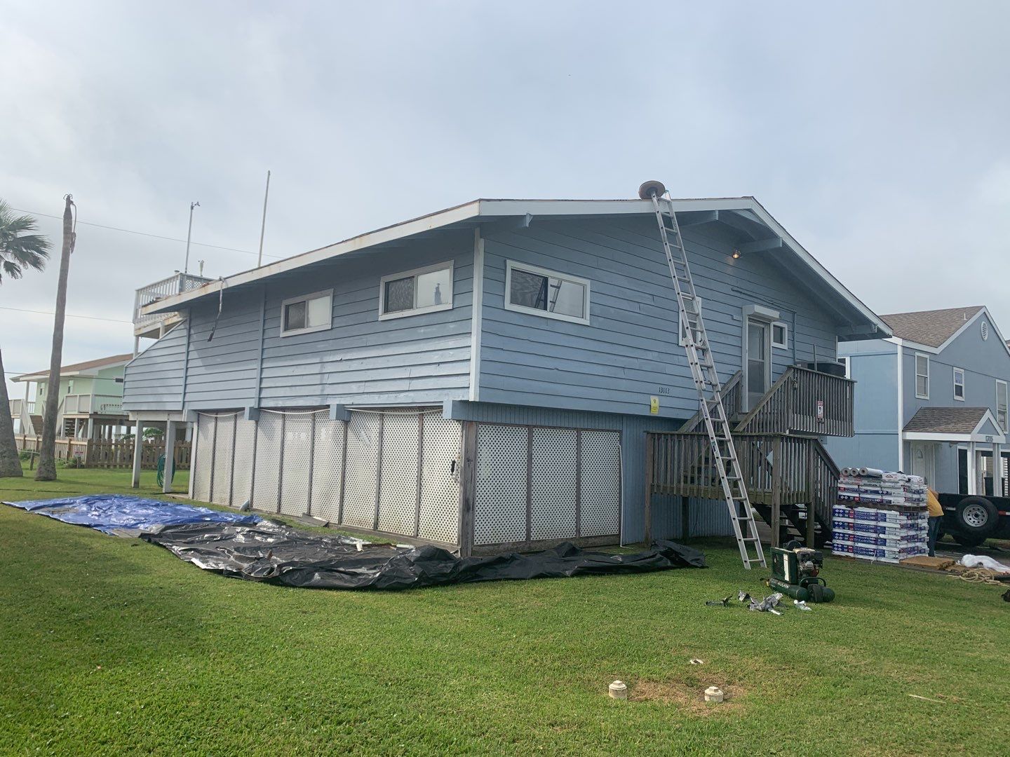 Galveston Waterfront Roof Installation In Progress by Elite Roofing LLC