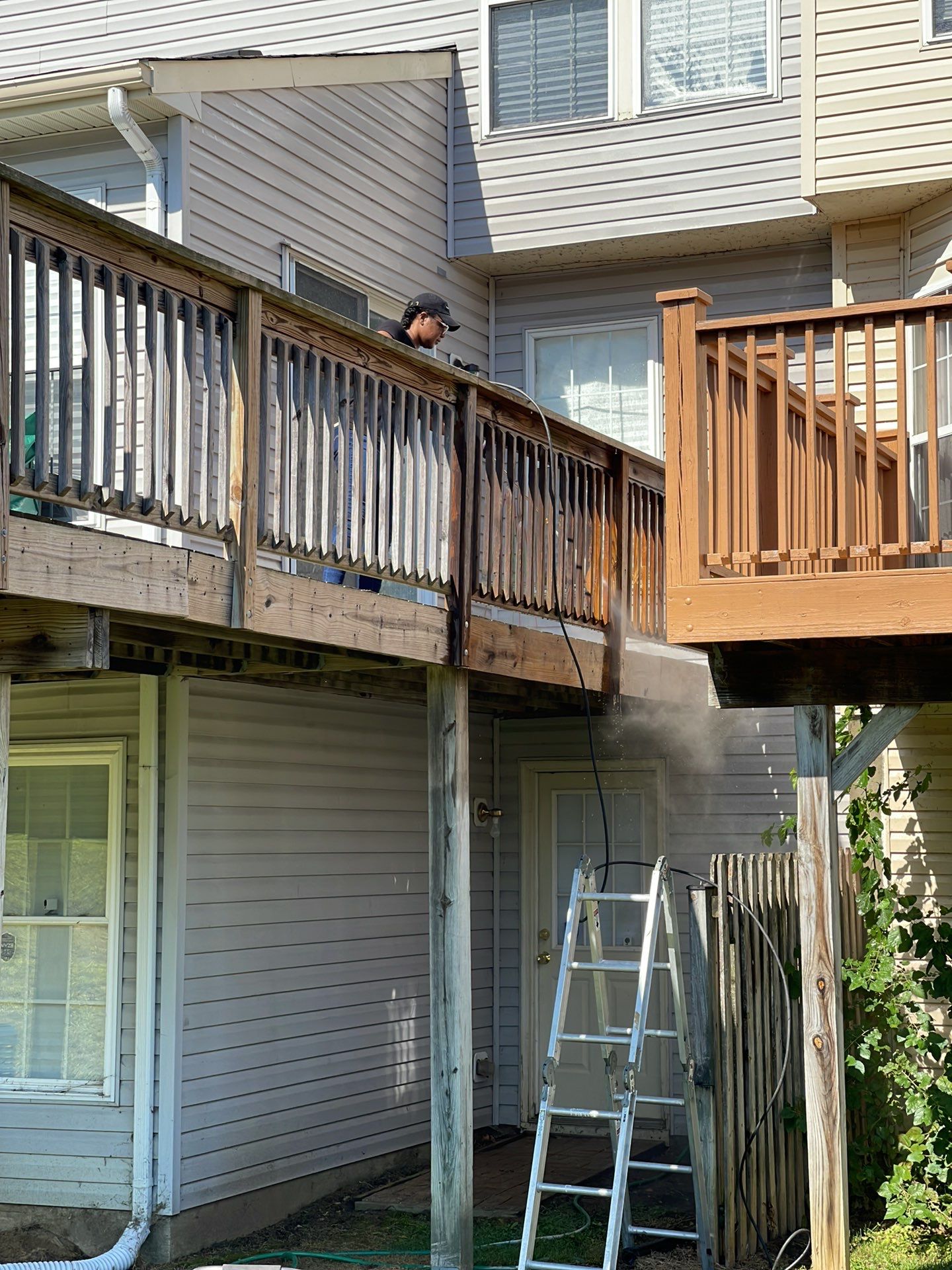 Deck Refinishing using Powerwasher by A1 NERDY HOMES LLC