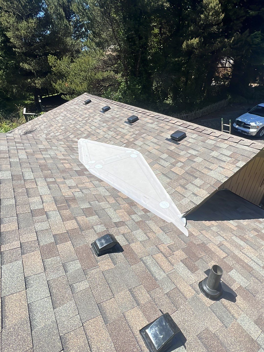 Residential Roofing Installation using Malarkey Highlander with GAF 60mil TPO by Orezona Building & Roofing Company, Inc.