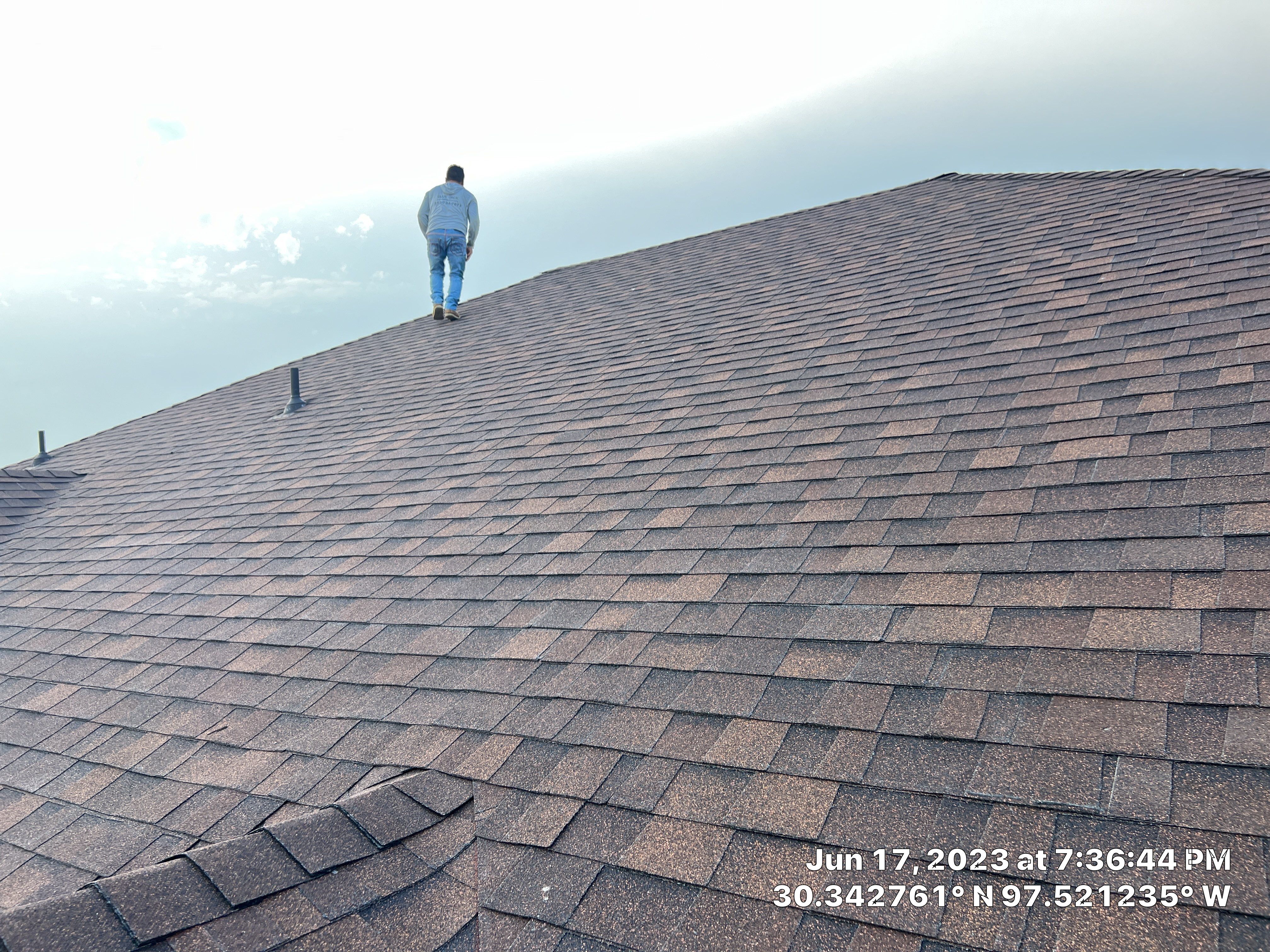 Storm Damage Roof Replacement and Interior Ceiling Repair in Manor by Caliber Restoration LLC