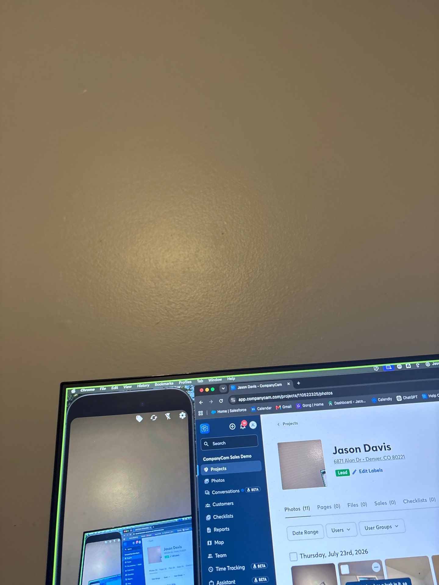 Interior Ceiling and Drywall Repair in Denver by CompanyCam Sales Demo