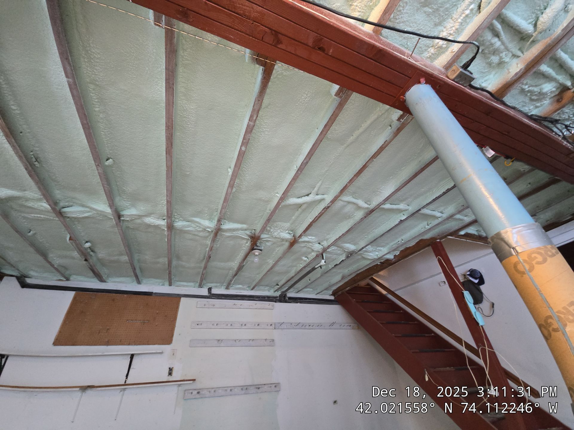 Attic Insulation using open cell spray foam by NYS Foam & Energy